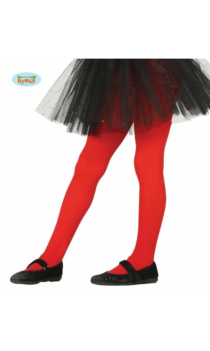 Child Red Tights - Age 5 to 9 Years