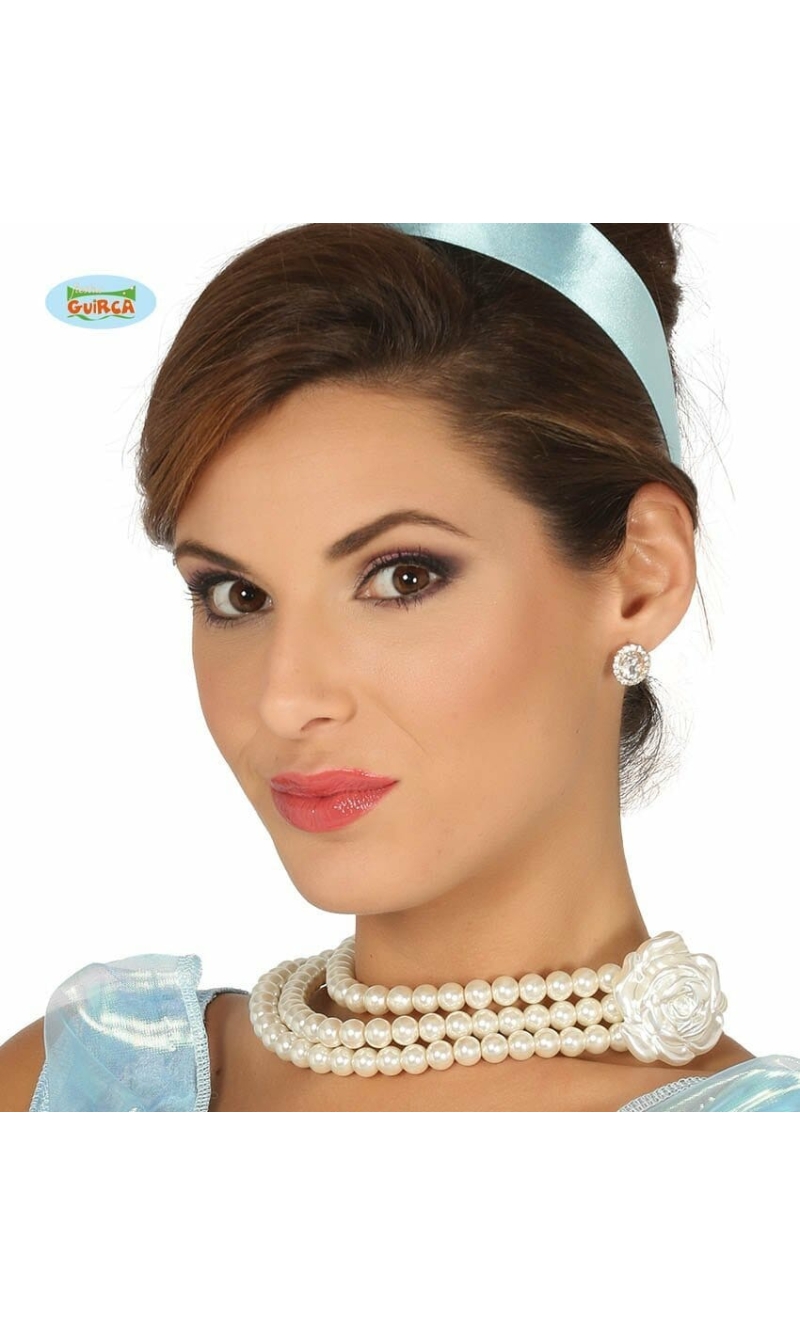 Pearls Necklace with Flower