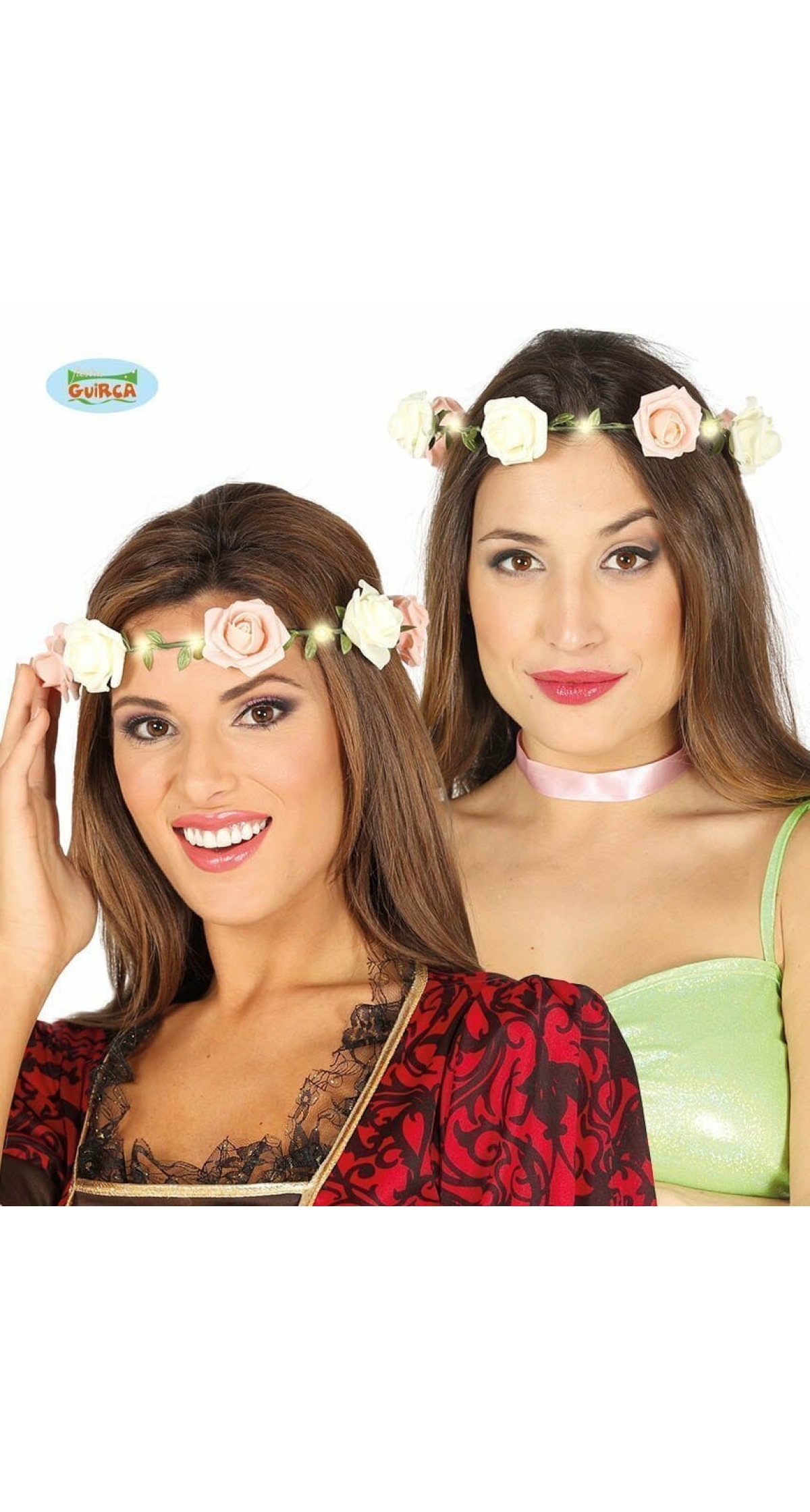 Pink Flowers Crown with Light