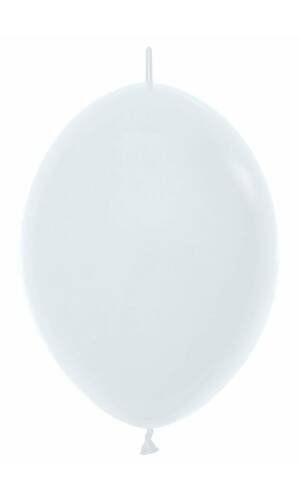 Fashion Solid - White Link-o-Loon Latex Balloon  - (12" / 30cm)