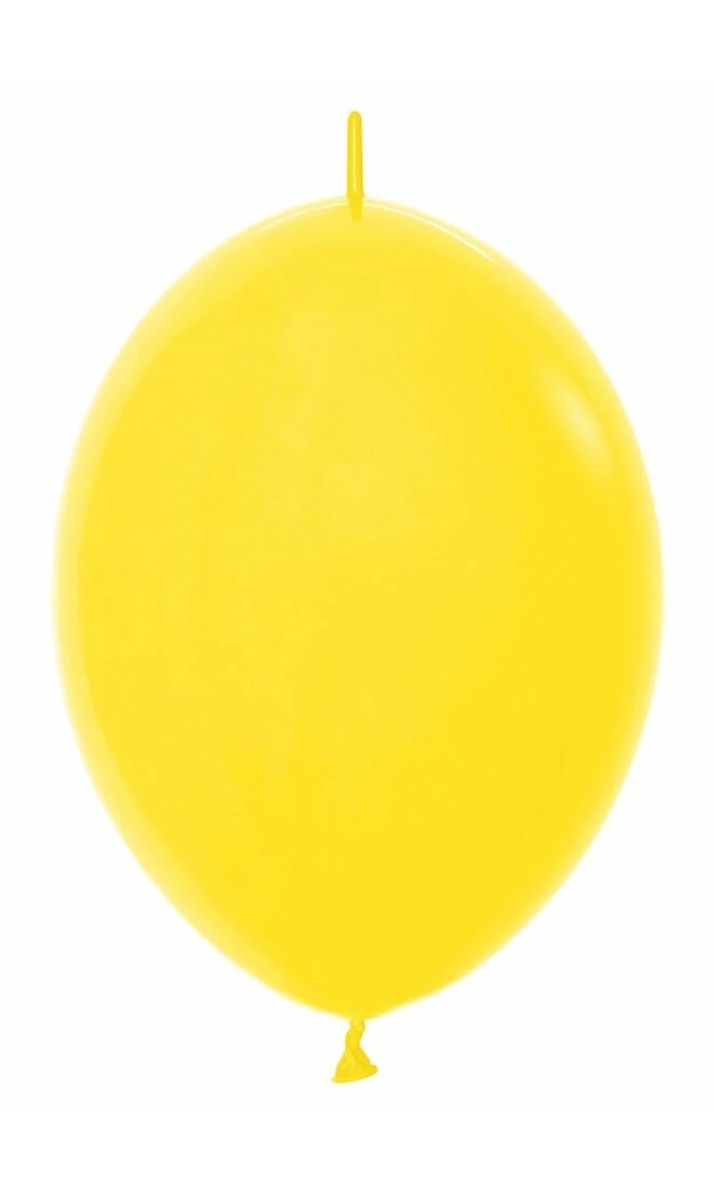 Fashion Solid - Yellow Link-o-Loon Latex Balloon  - (12" / 30cm)