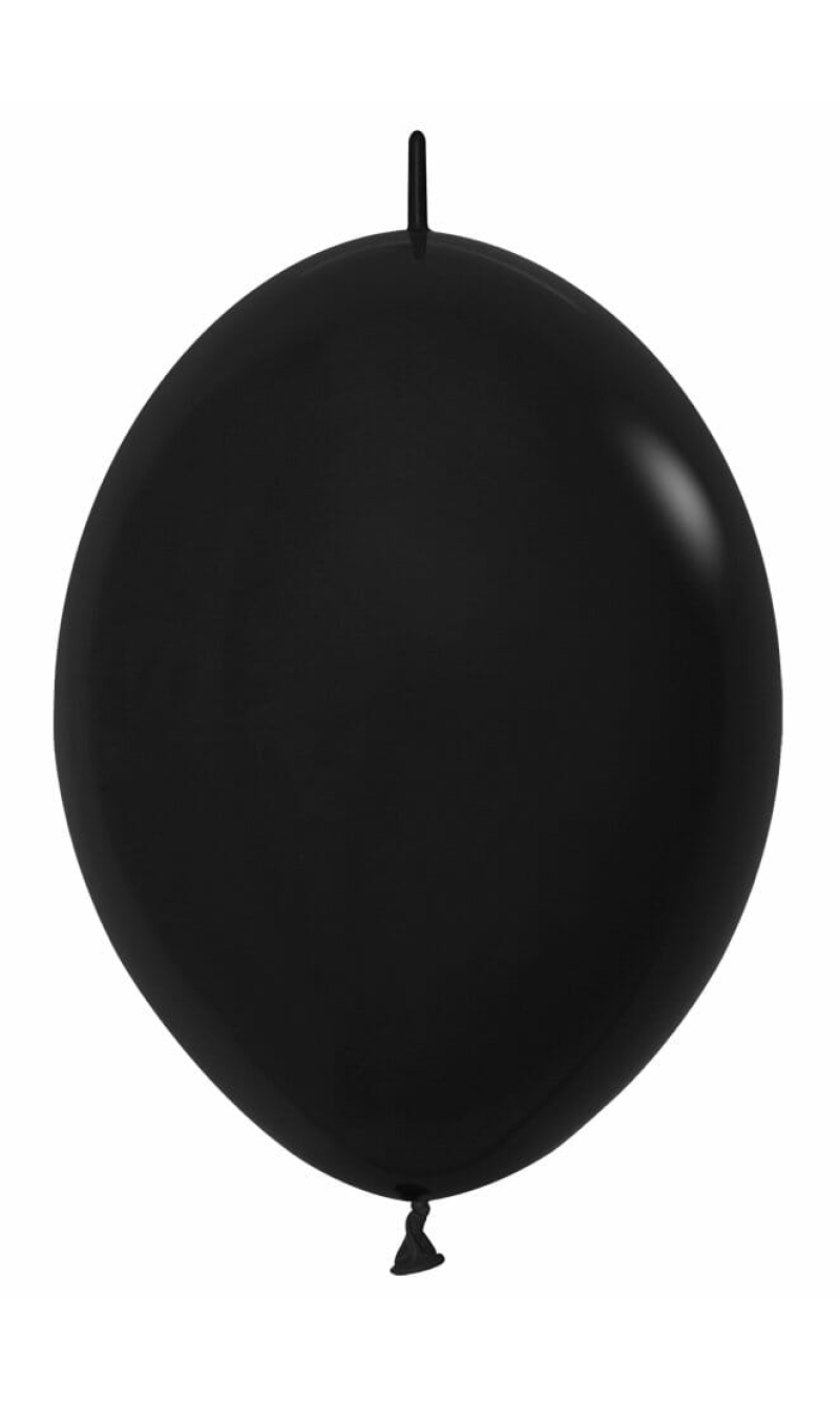 Fashion Solid - Black Link-o-Loon Latex Balloon  - (12" / 30cm)