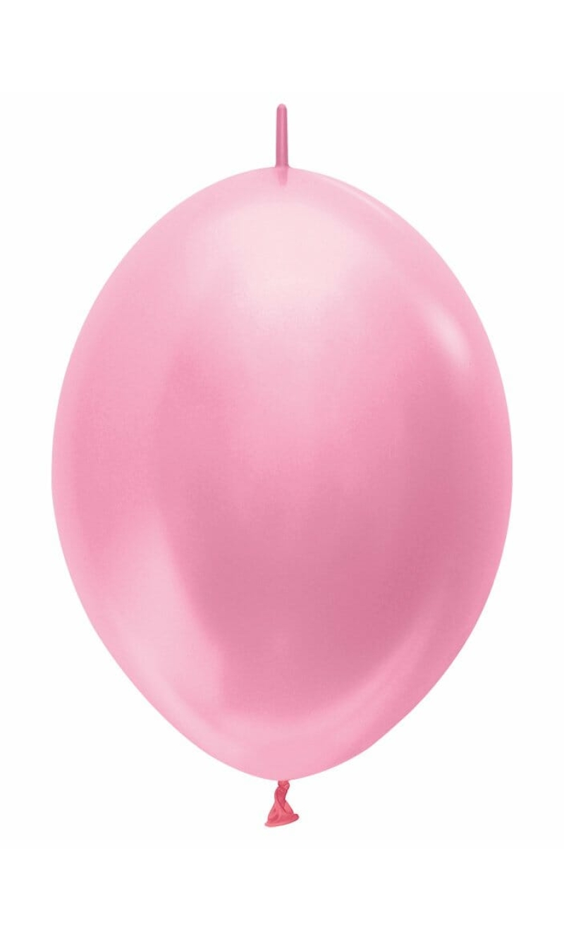 Satin Pearl - Pink Link-o-Loon Latex Balloon  - (12" / 30cm)