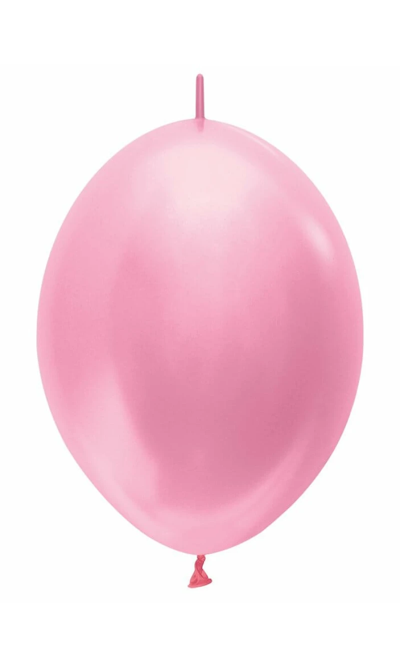 Satin Pearl - Pink Link-o-Loon Latex Balloon  - (12" / 30cm)