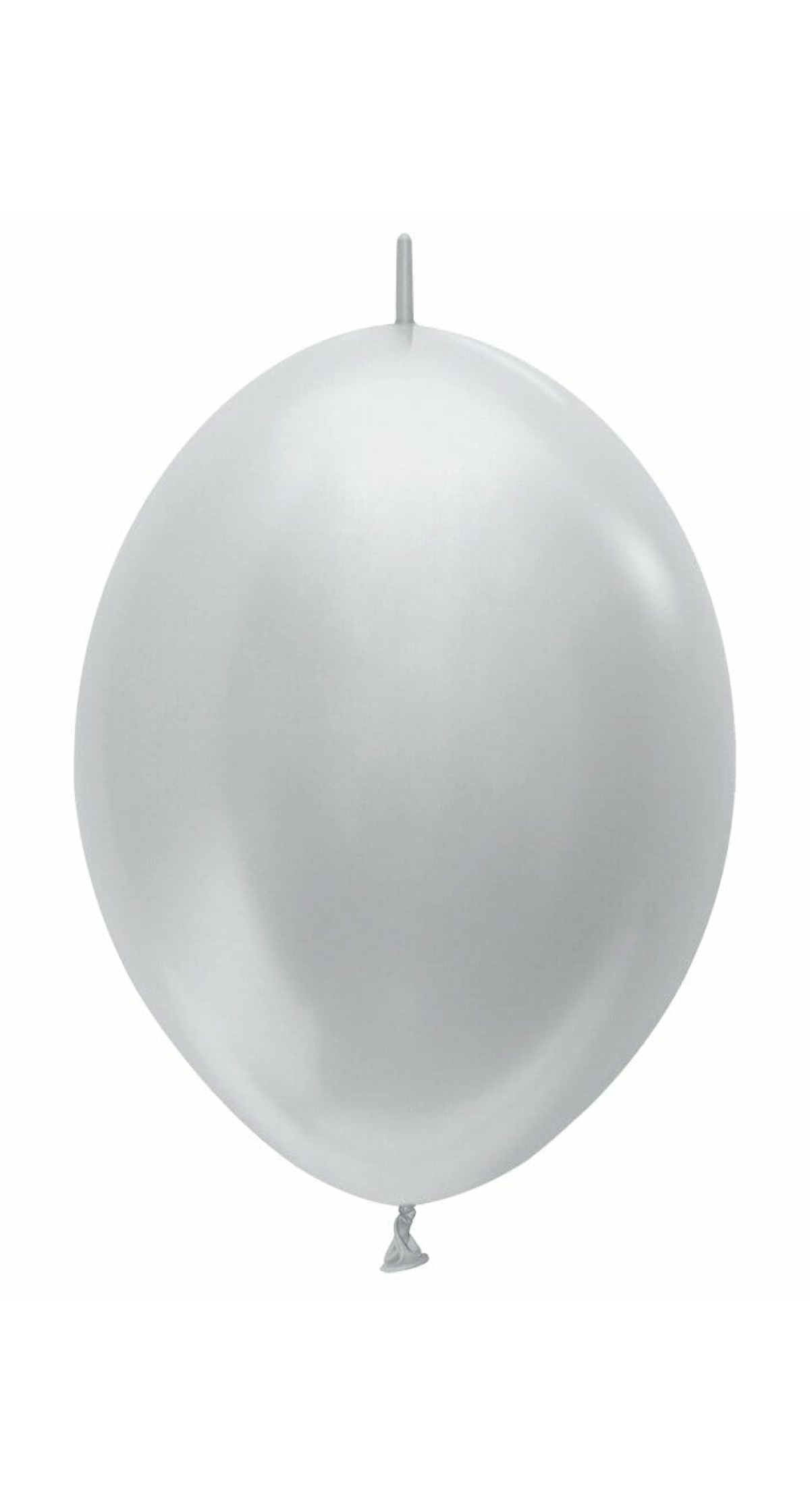Satin Pearl - Silver Link-o-Loon Latex Balloon  - (12" / 30cm)