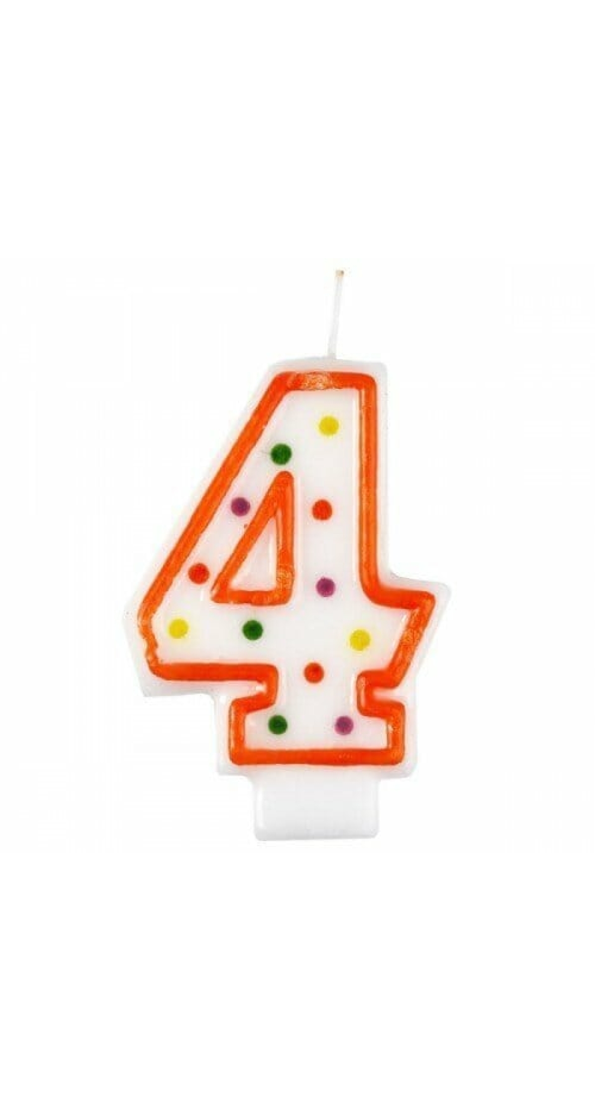 Candle Number 4 Orange - 7cm