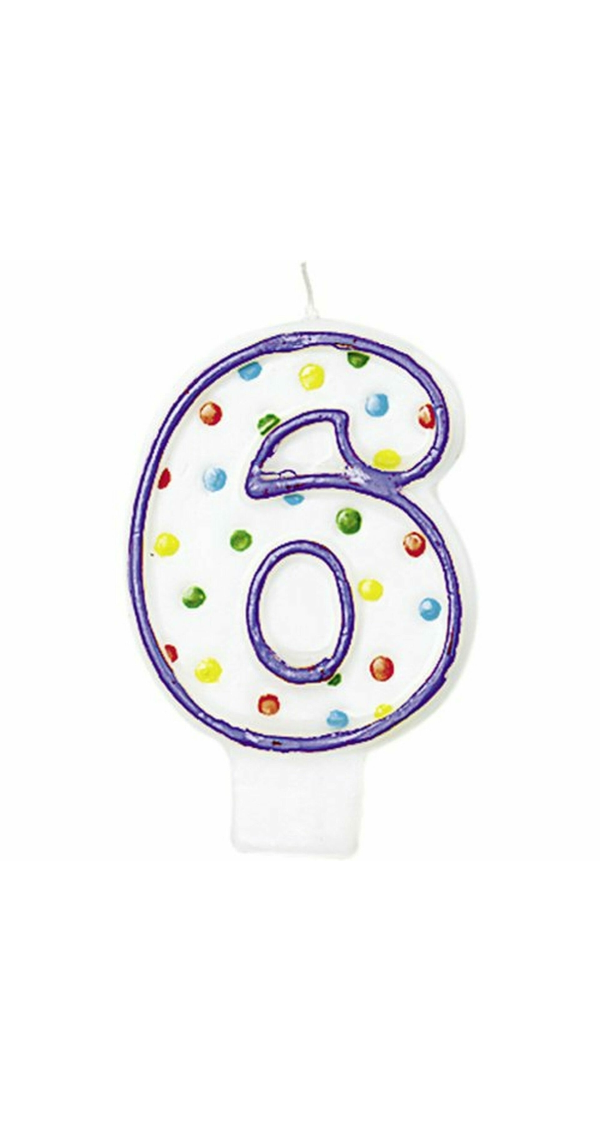 Candle Number 6 Purple - 7cm