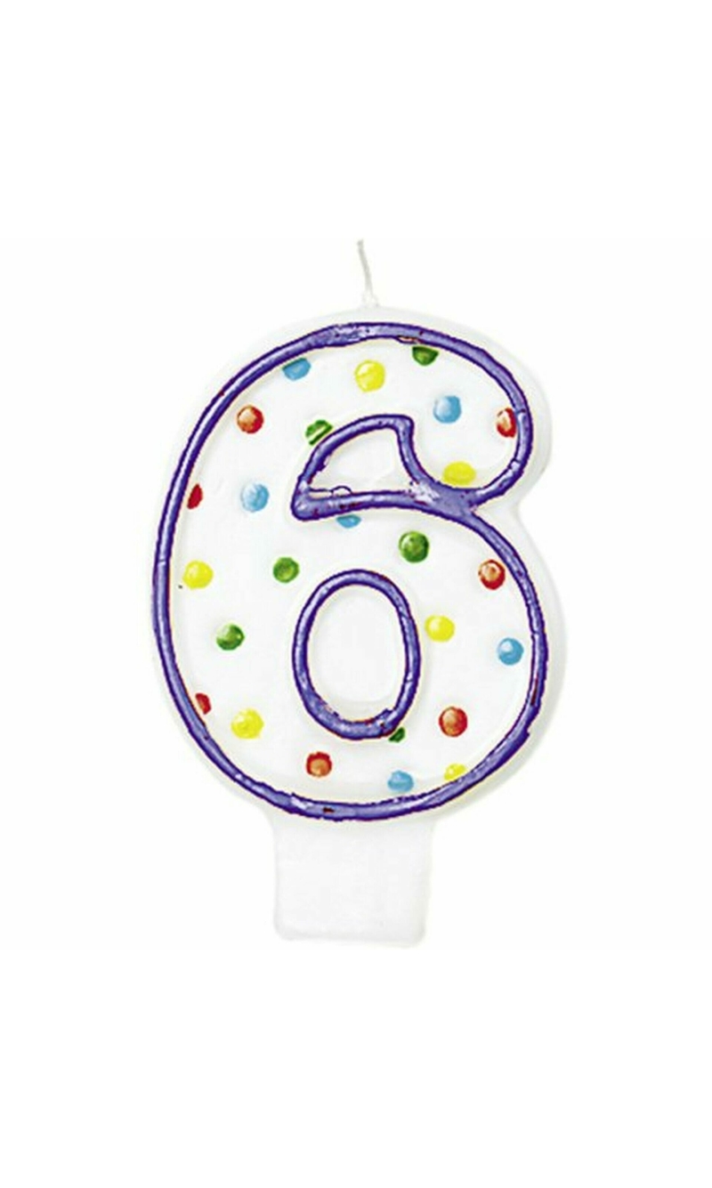 Candle Number 6 Purple - 7cm