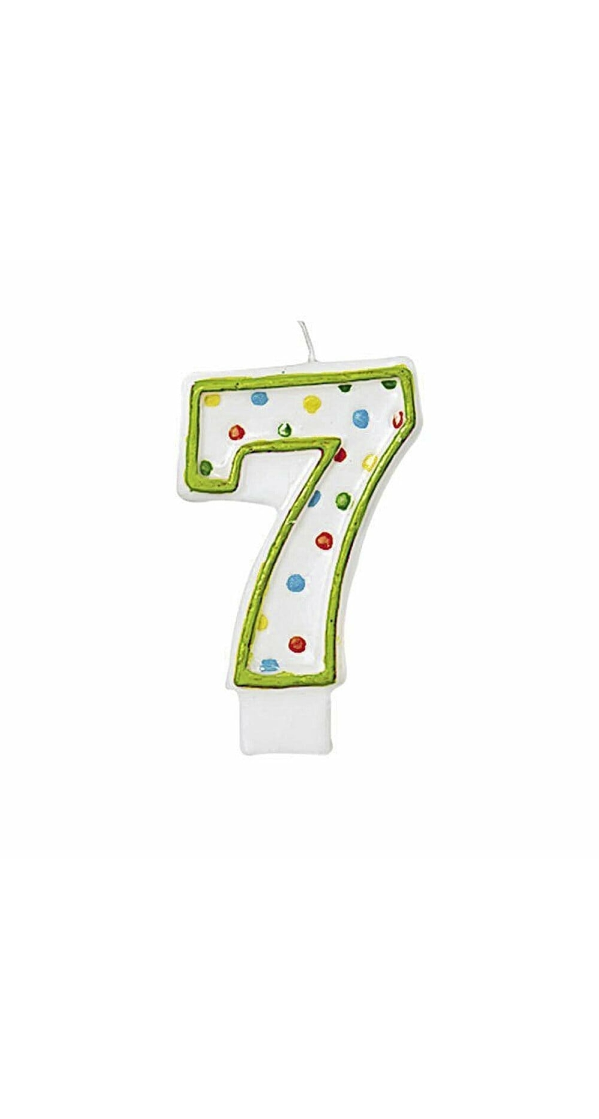 Candle Number 7 Green - 7cm