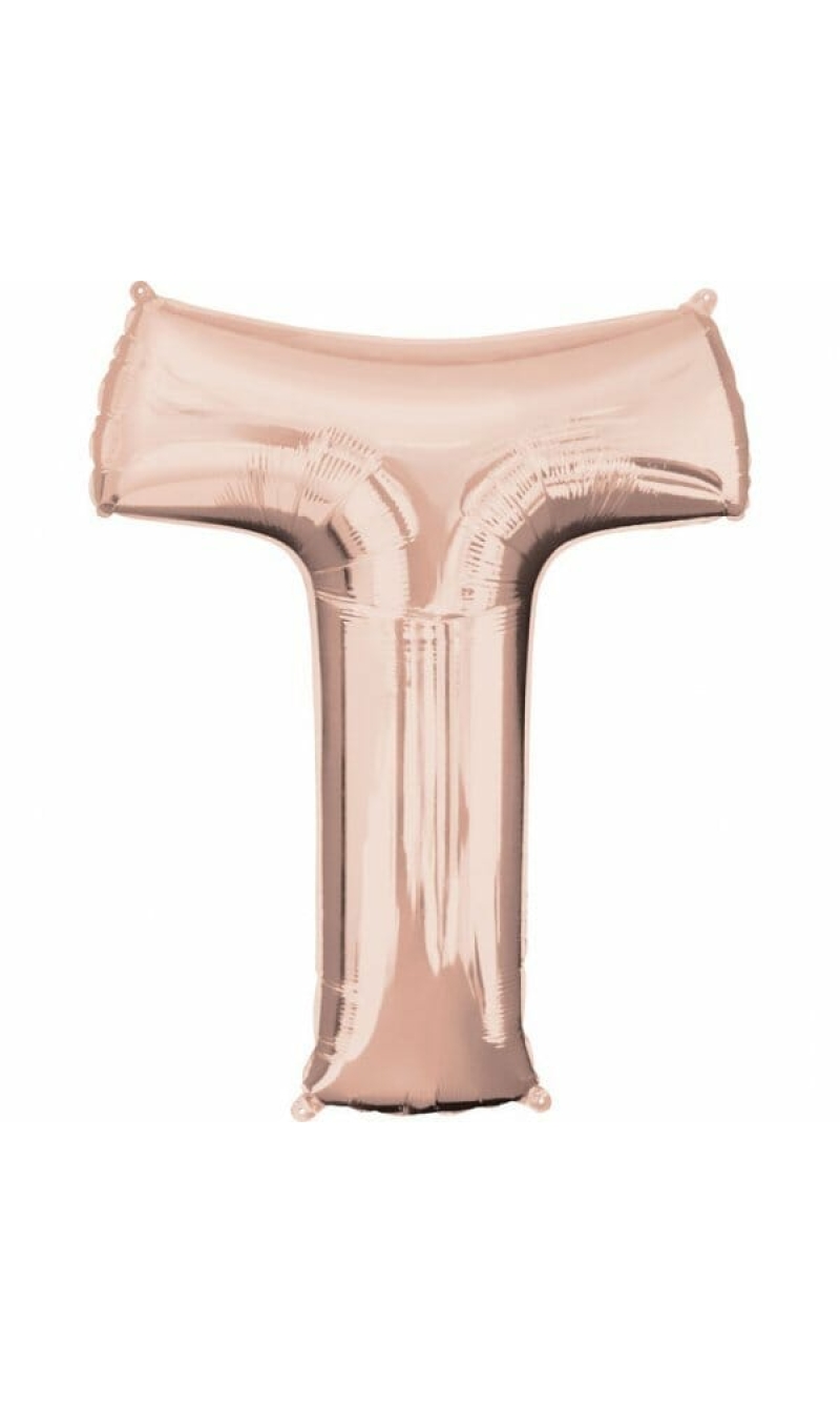 Rose Gold Letter "T" Foil Balloon 34''