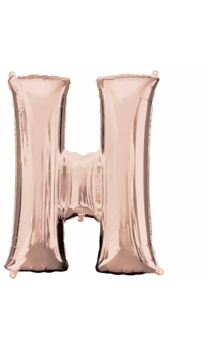 Rose Gold Letter " H " Foil Balloon 34''