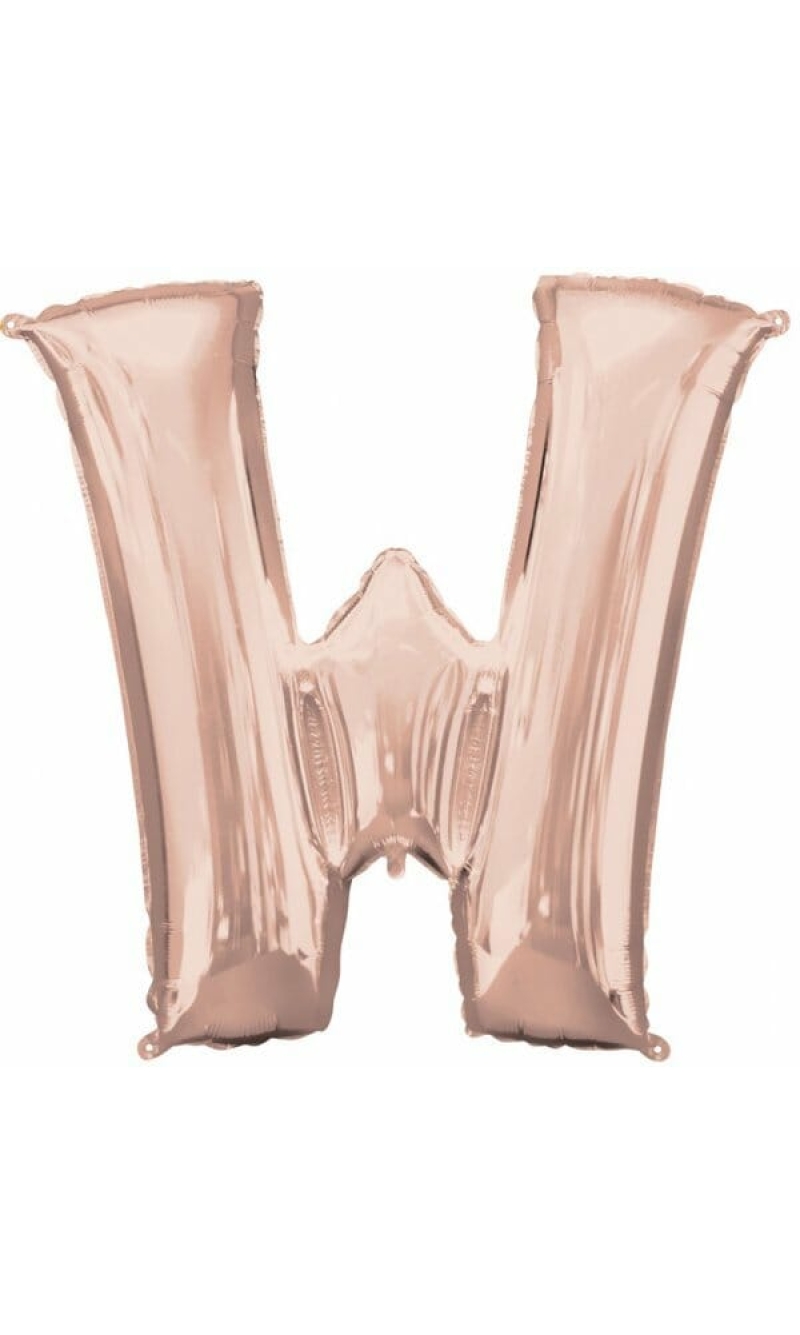 Rose Gold Letter "W" Foil Balloon 34''