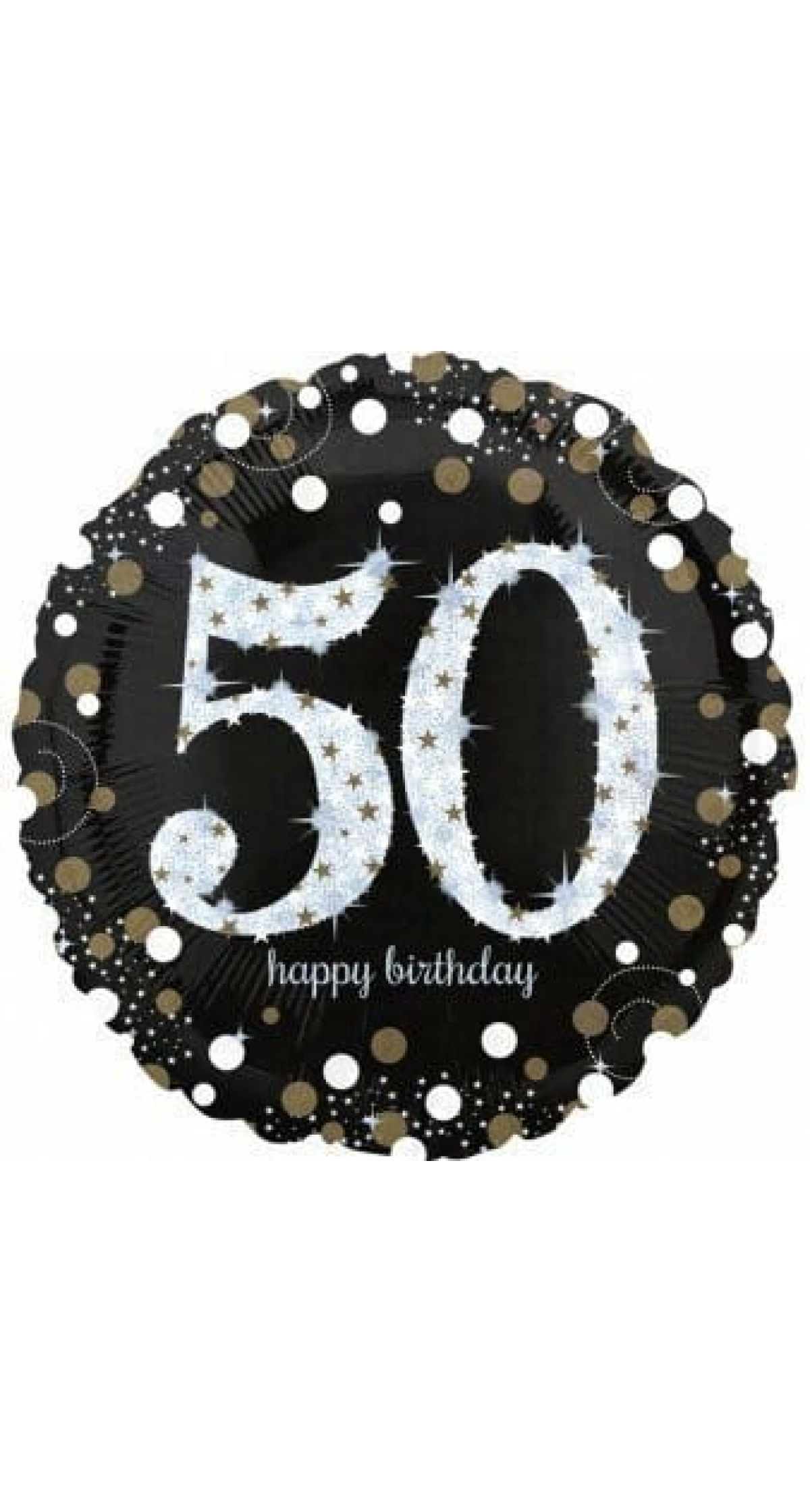 Jumbo Silver Sparkling Birthday 50 Foil Balloon - 71 x 71cm