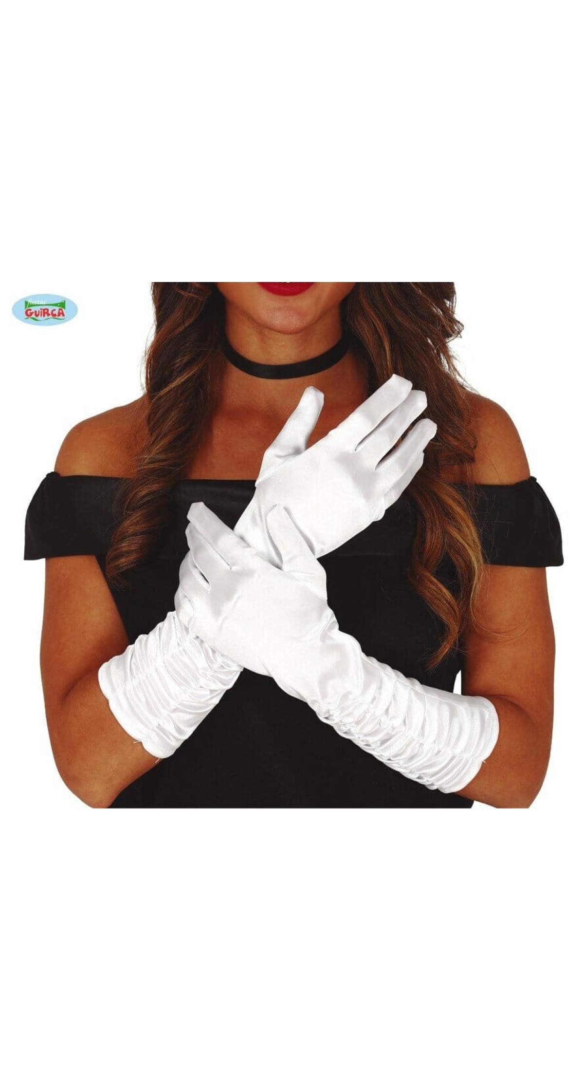 Crumpled White Gloves - 40cm