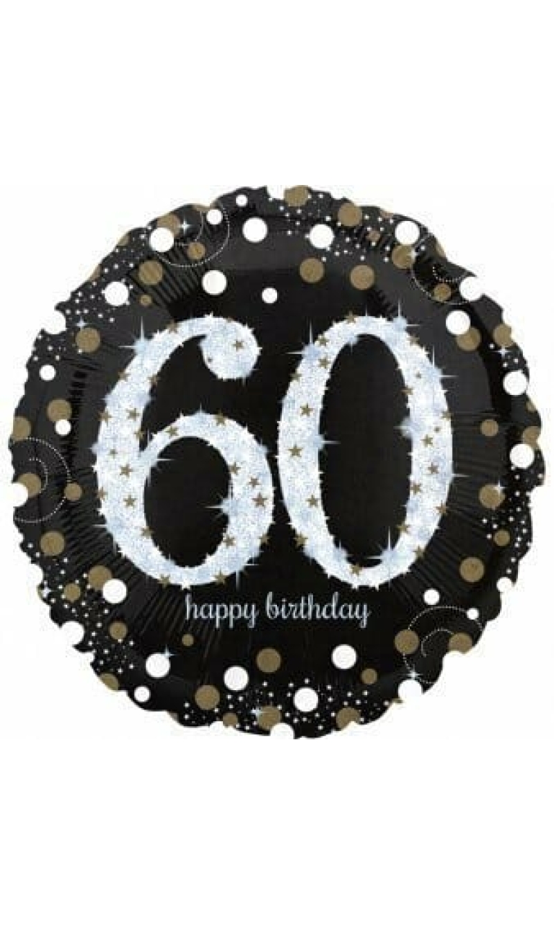 Jumbo Silver Sparkling Birthday 60 Foil Balloon - 71 x 71cm