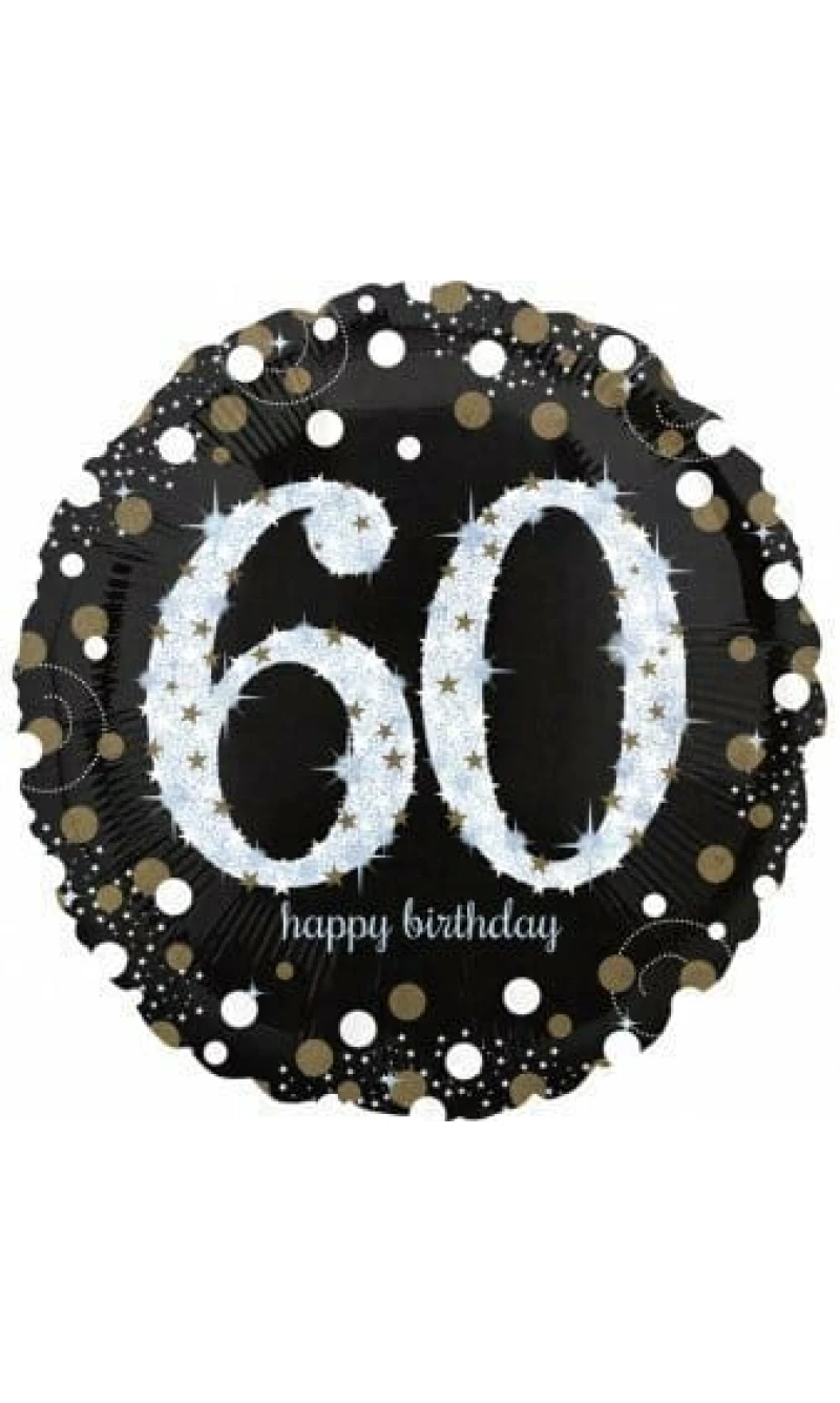 Jumbo Silver Sparkling Birthday 60 Foil Balloon - 71 x 71cm