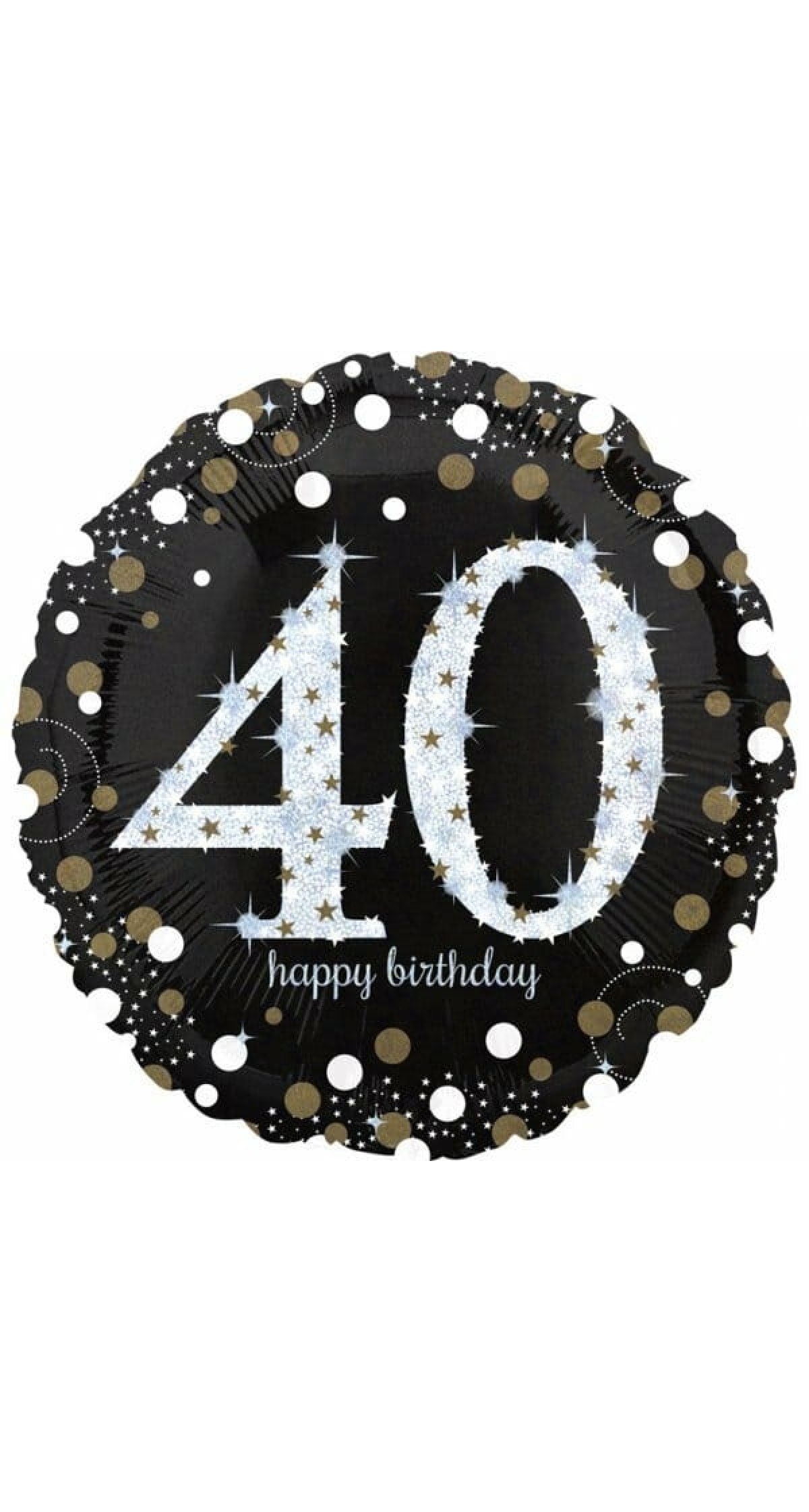 Jumbo Silver Sparkling Birthday 40 Foil Balloon - 71 x 71cm