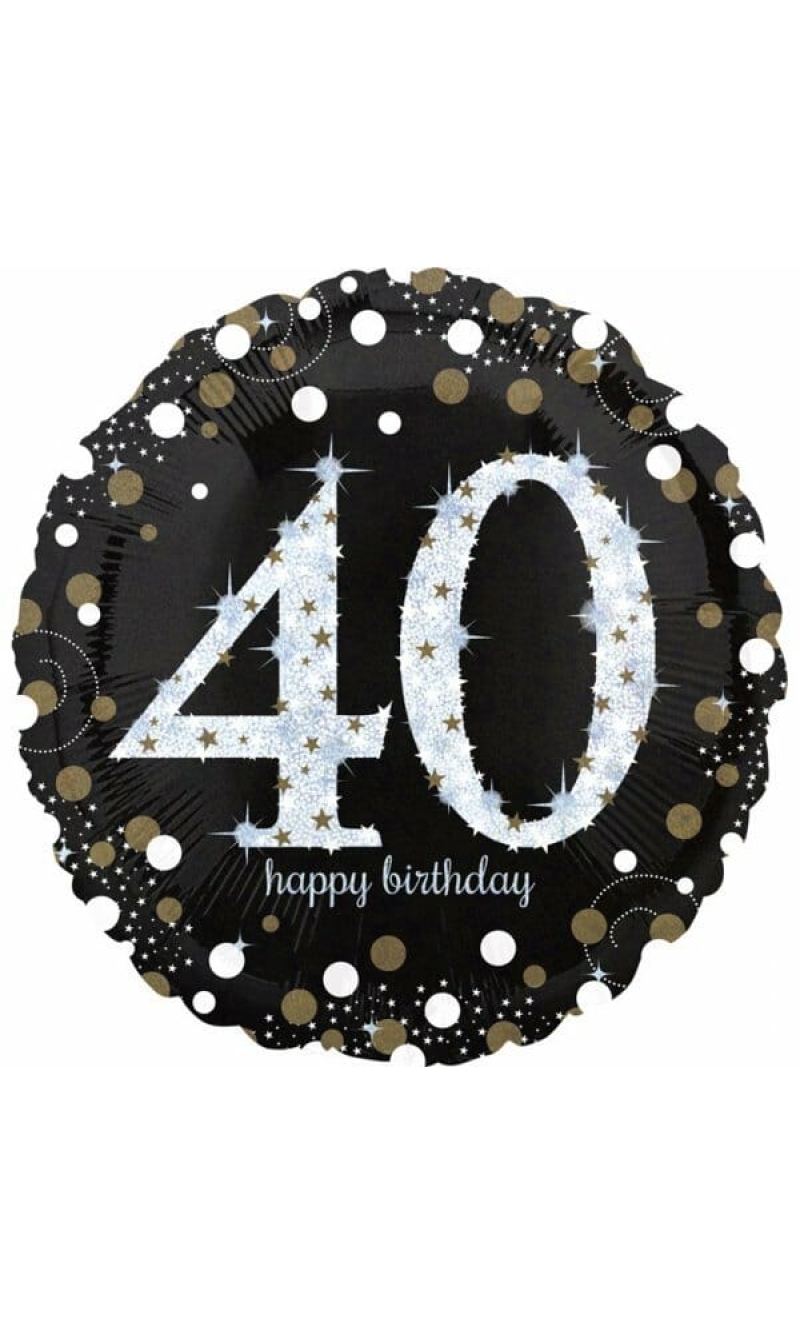 Jumbo Silver Sparkling Birthday 40 Foil Balloon - 71 x 71cm
