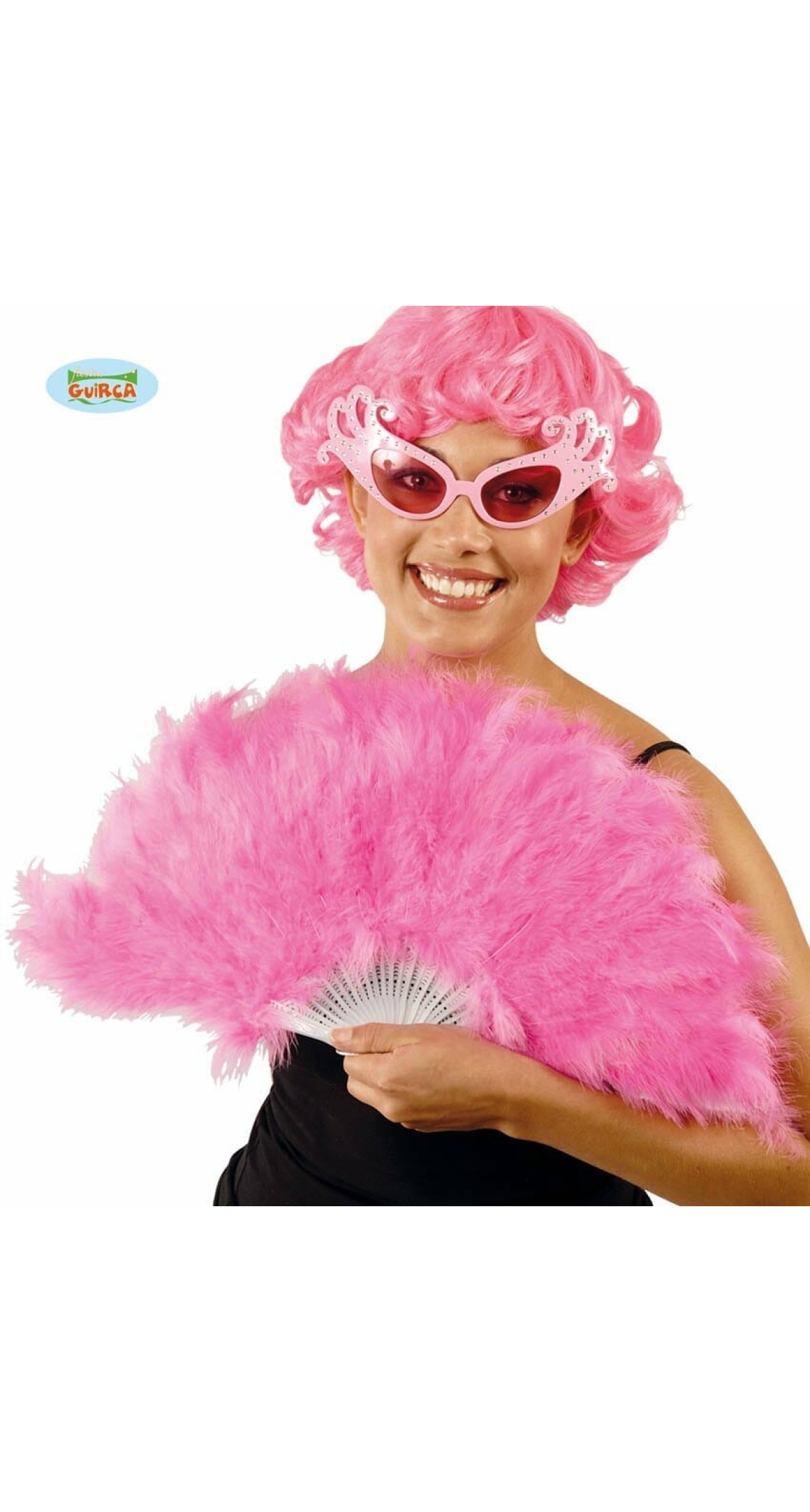 21-Strut Pink Feather Fan