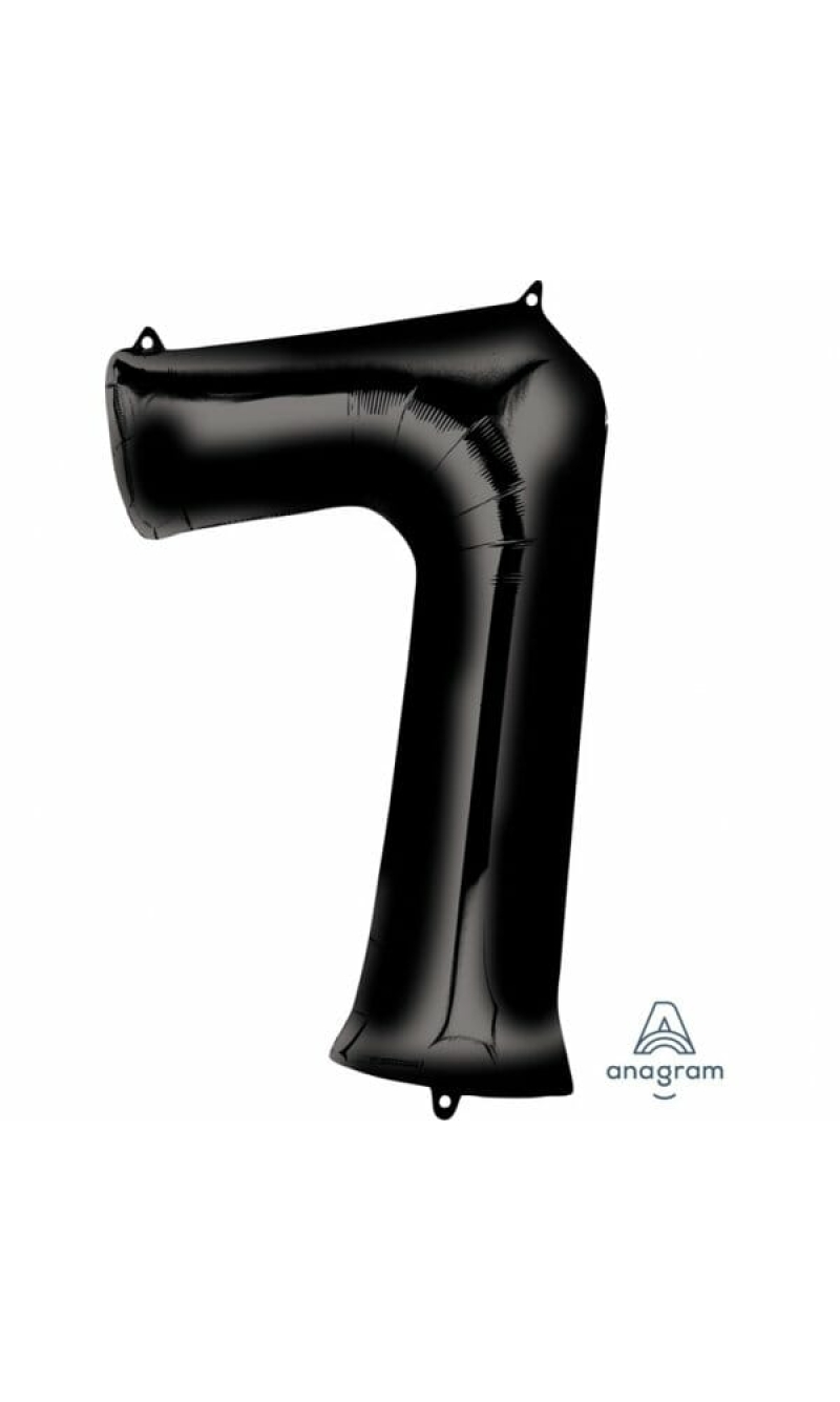 Black Number " 7 " Foil Balloon 34''
