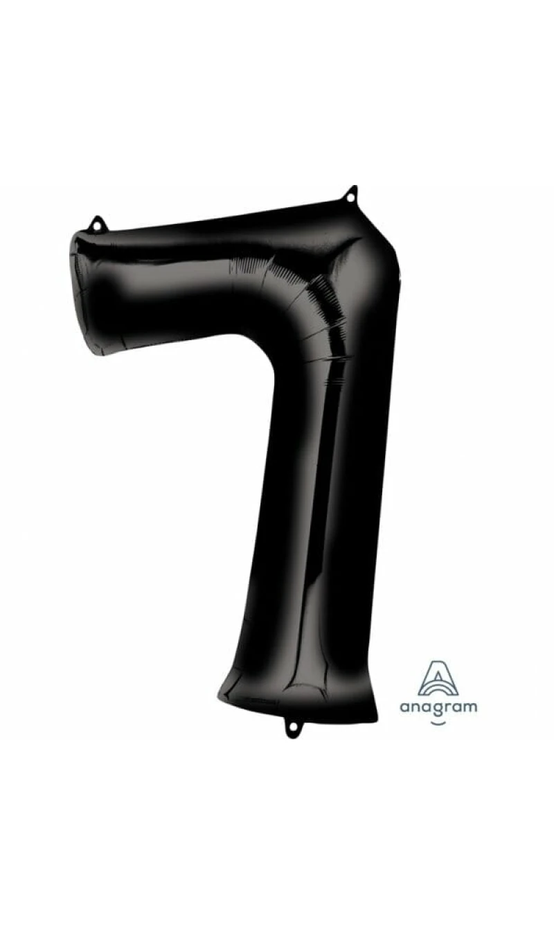 Black Number " 7 " Foil Balloon 34''