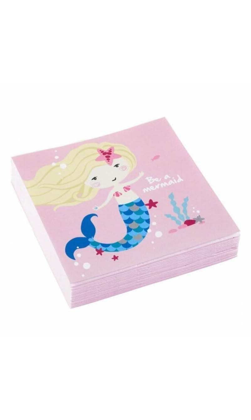 Be A Mermaid Lunch Paper Beverage Napkins 25cm x 25cm - 20pk