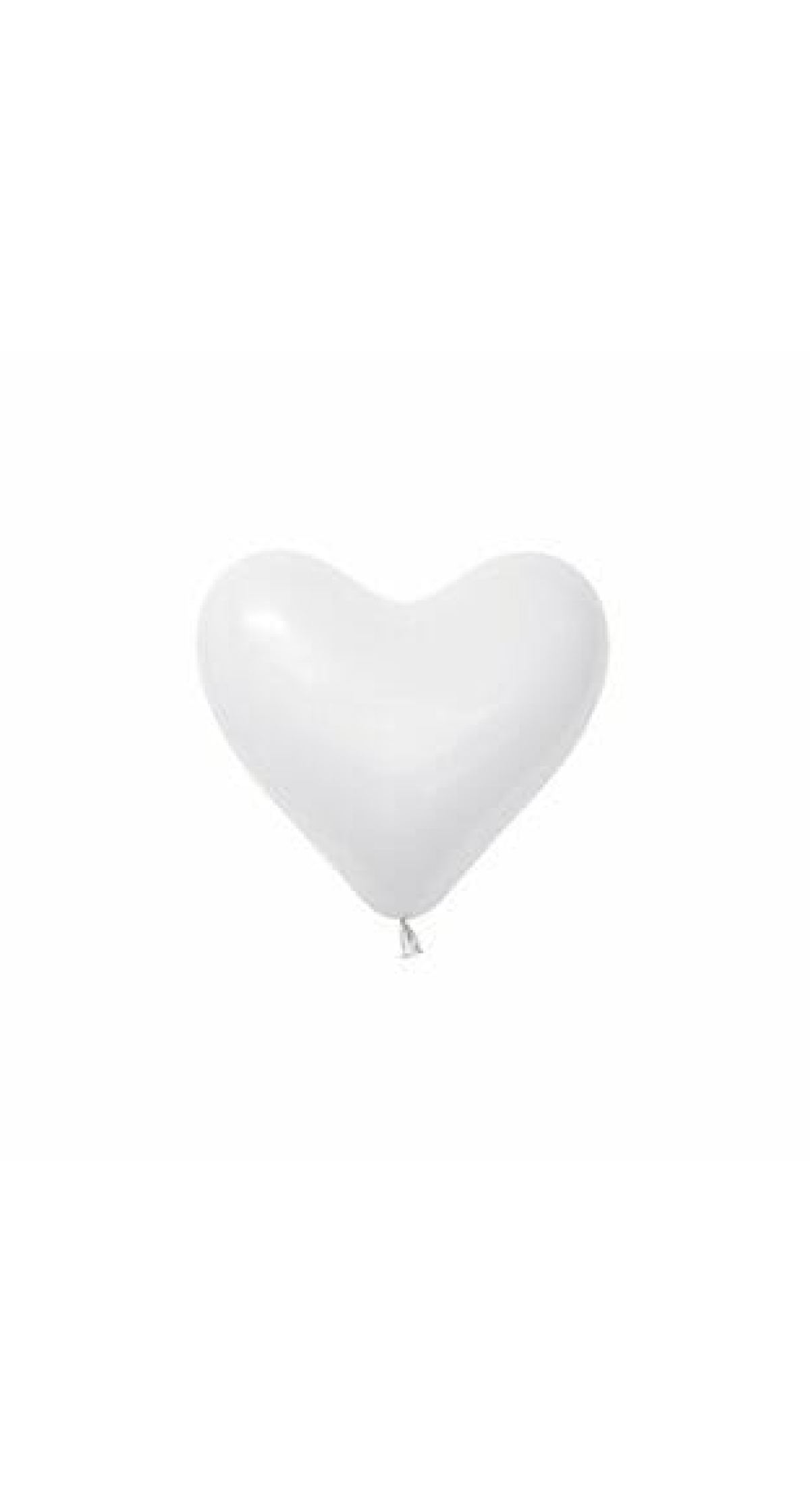 Fashion Solid - White Heart 6" Latex Balloon