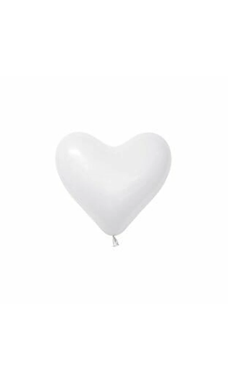 Fashion Solid - White Heart 6" Latex Balloon