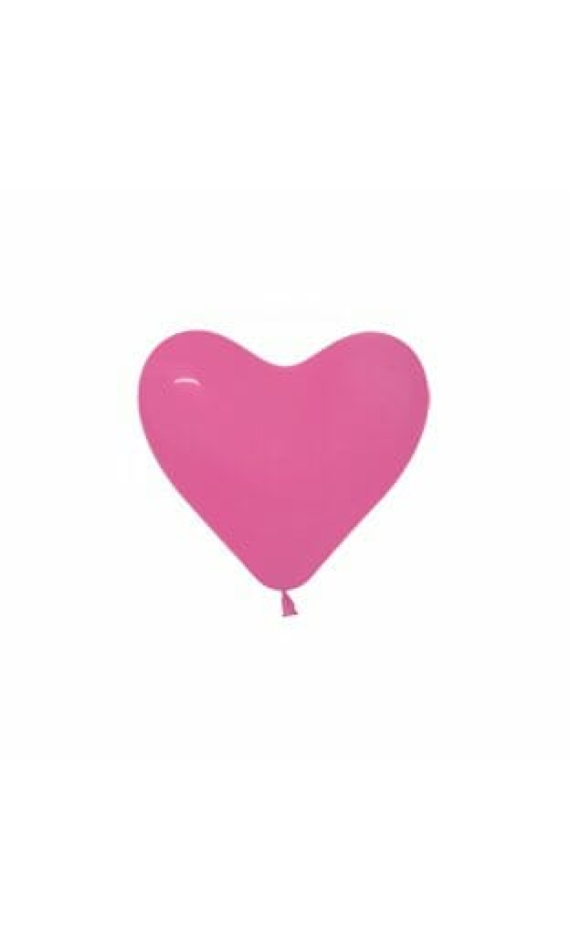 Fashion Solid - Fuchsia Heart 6" Latex Balloonm
