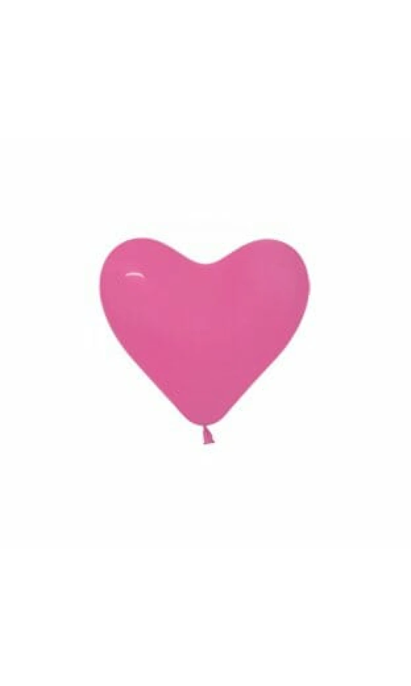 Fashion Solid - Fuchsia Heart 6" Latex Balloonm