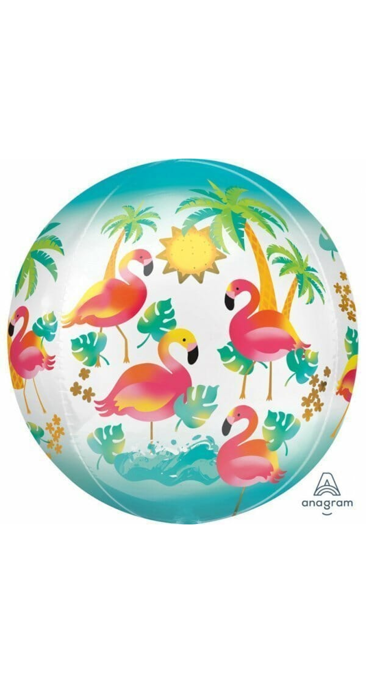 Let's Flamingle Orbz Foil Balloon - 38 cm x 40 cm