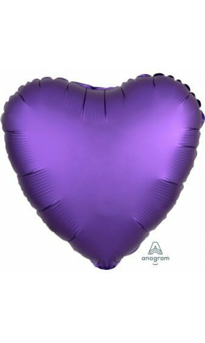 Satin Luxe Purple Royale Foil Balloon Heart - 17'' (43cm)