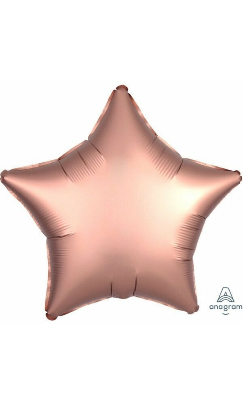 Satin Luxe Rose Gold Foil Balloon Star - 19'' (48cm)