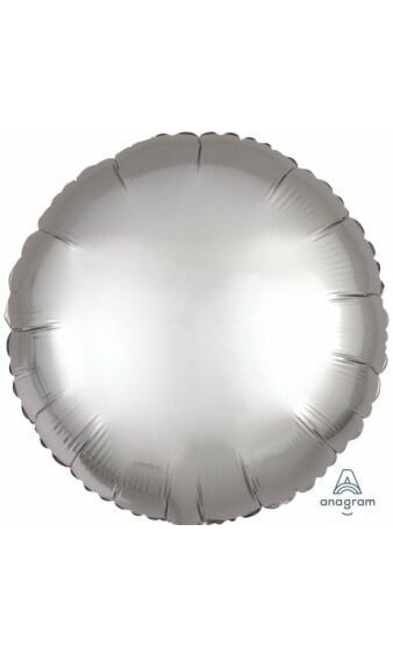Satin Luxe Platinum Foil Balloon Round - 17'' (43cm)
