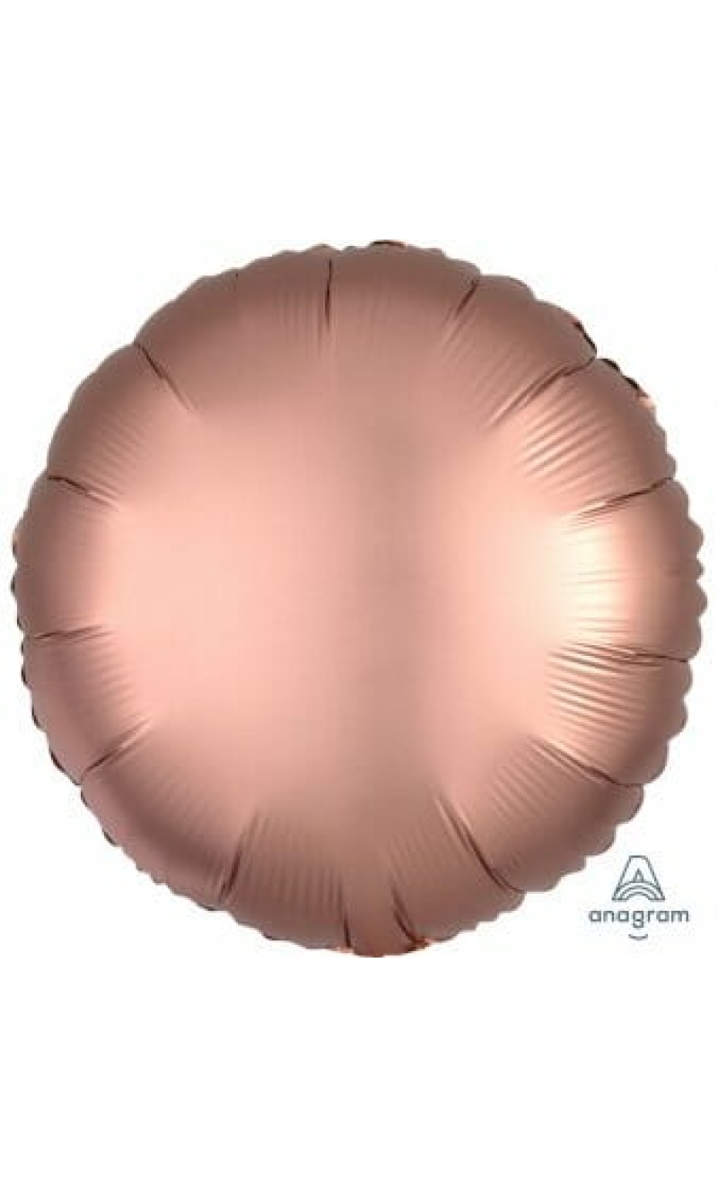 Satin Luxe Rose Copper Foil Balloon Round - 17'' (43cm)