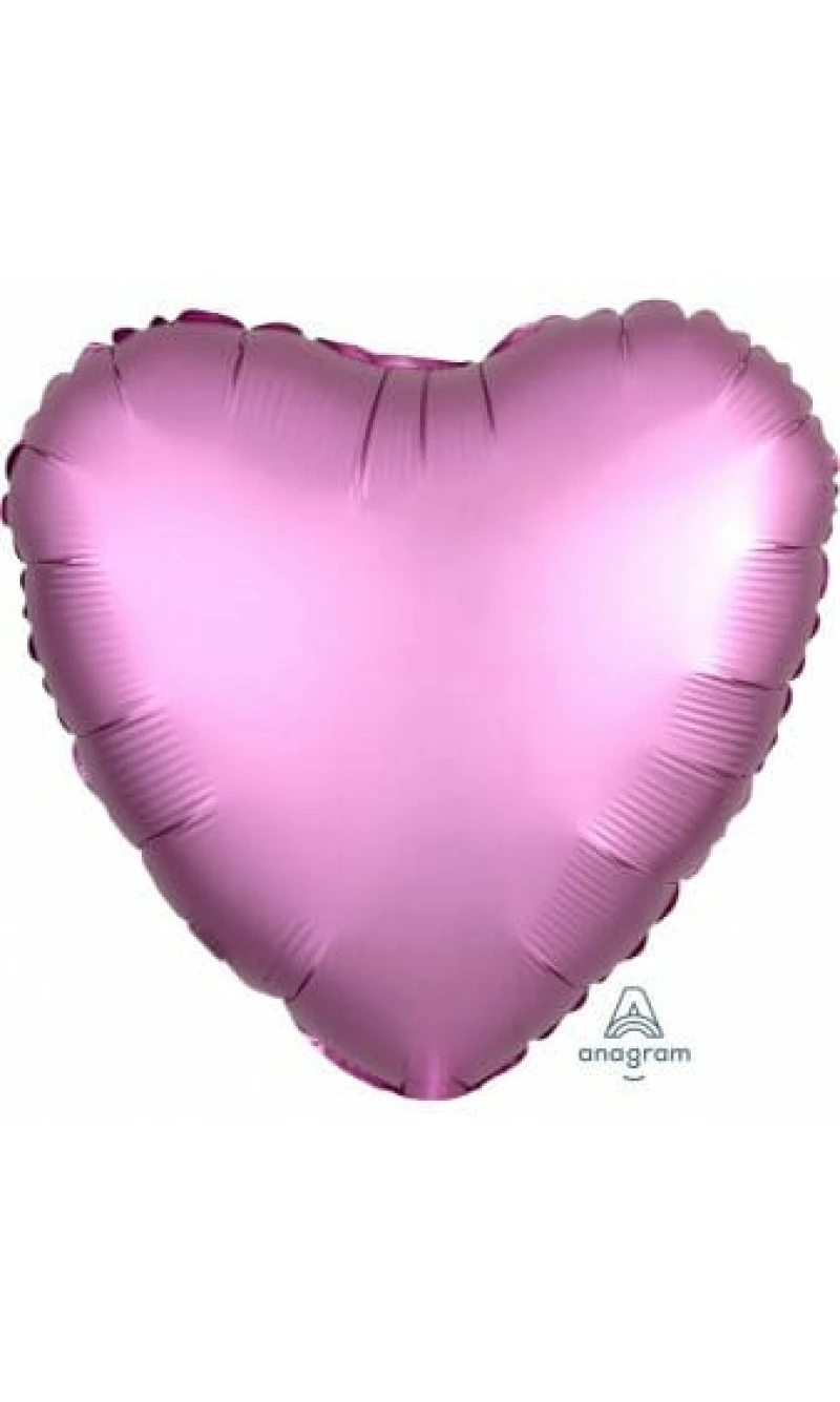 Satin Luxe Flamingo Foil Balloon Heart - 17'' (43cm)