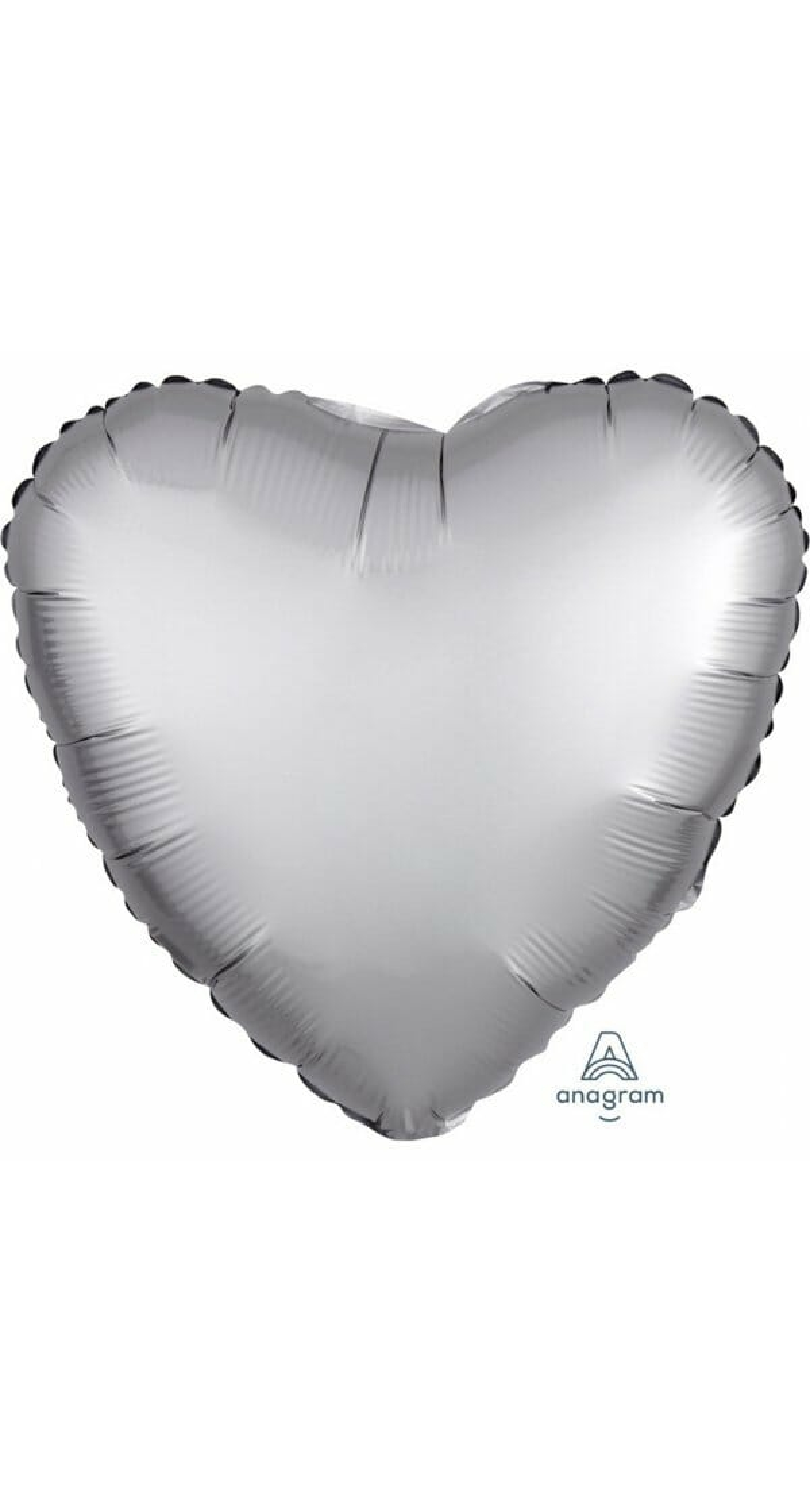 Satin Luxe Platinum Foil Balloon Heart - 17'' (43cm)