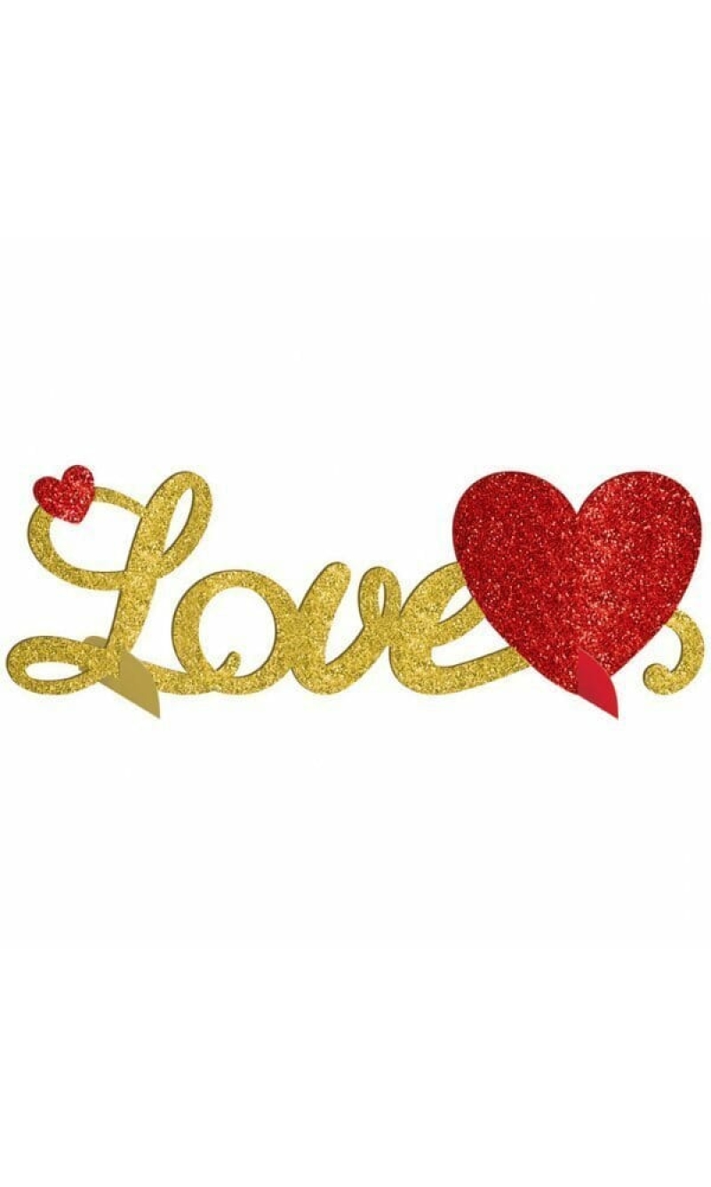 Love 3D Glitter Table Centerpiece - 35 x 11 cm