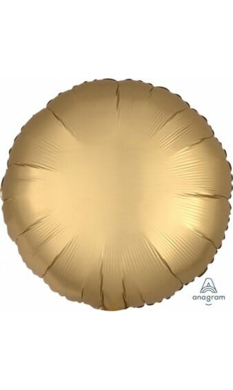 Satin Luxe Gold Sateen Foil Balloon Round - 17'' (43cm)