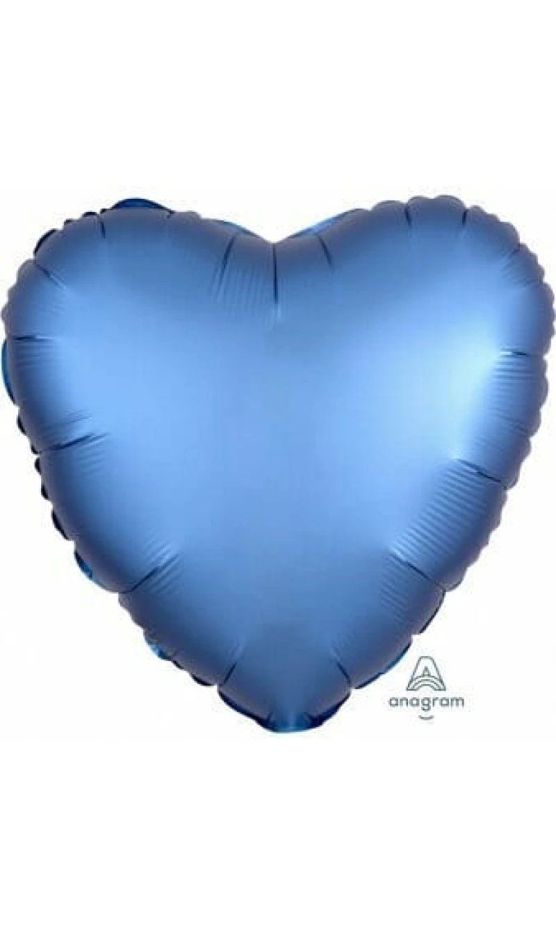 Satin Luxe Azure Foil Balloon Heart - 17'' (43cm)