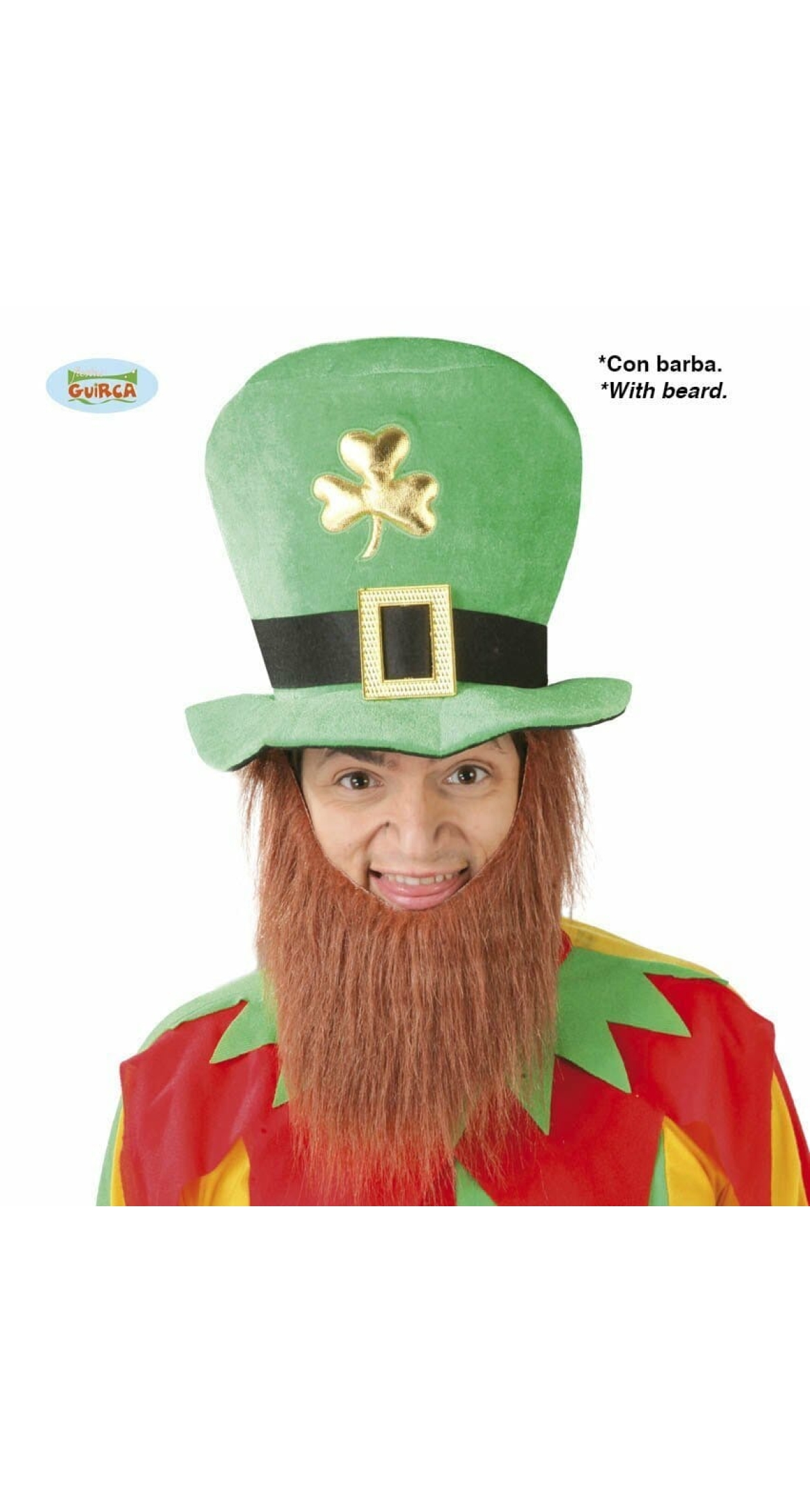 St. Patrick Hat With Beard - Adult One Size