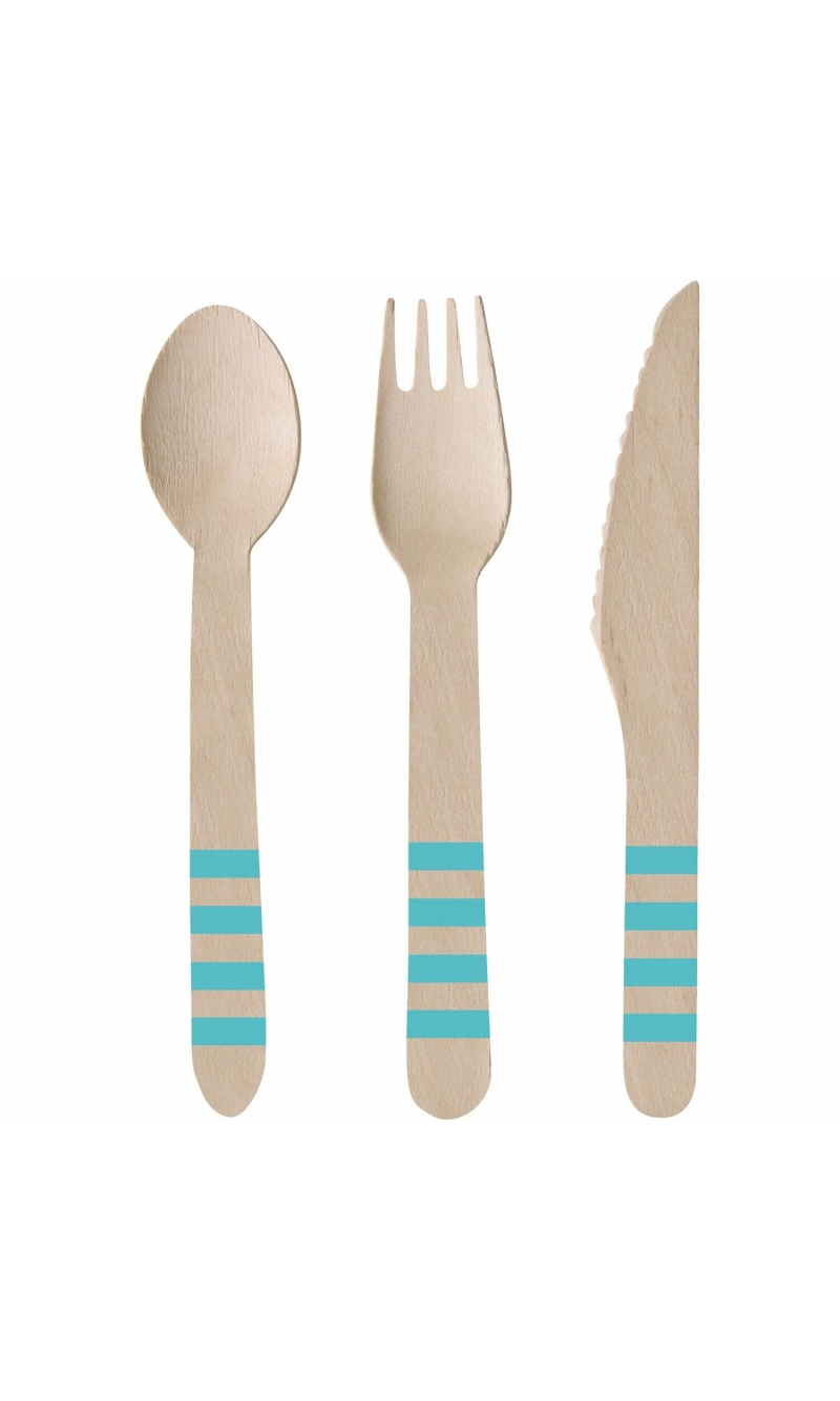 Cutlery Pineapple Vibes Wood (8 Knives, 8 Spoons, 8 Forks) 16.5cm / 15.9cm / 15.8cm