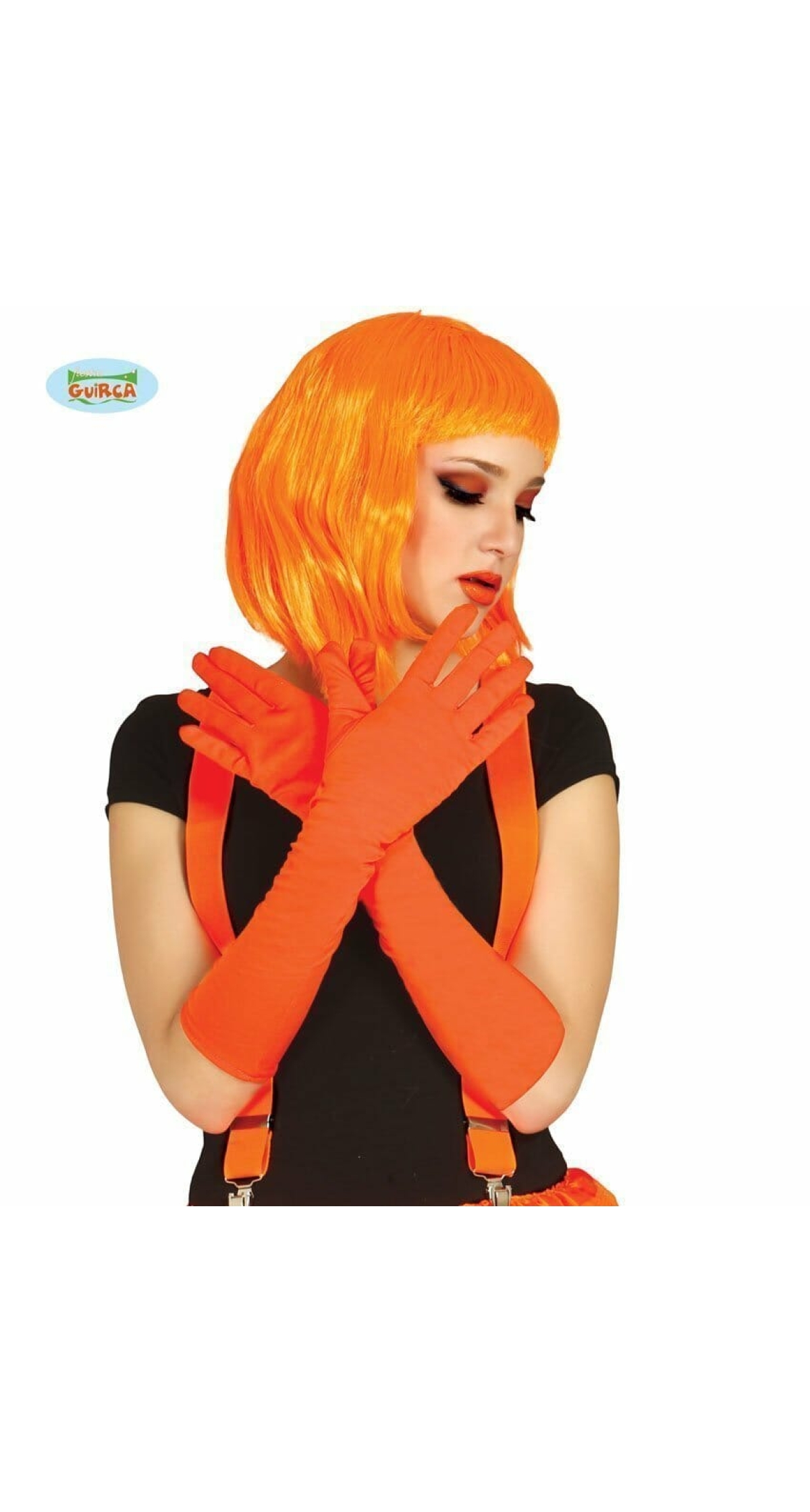 Pair Of Neon Orange Gloves, 45cm