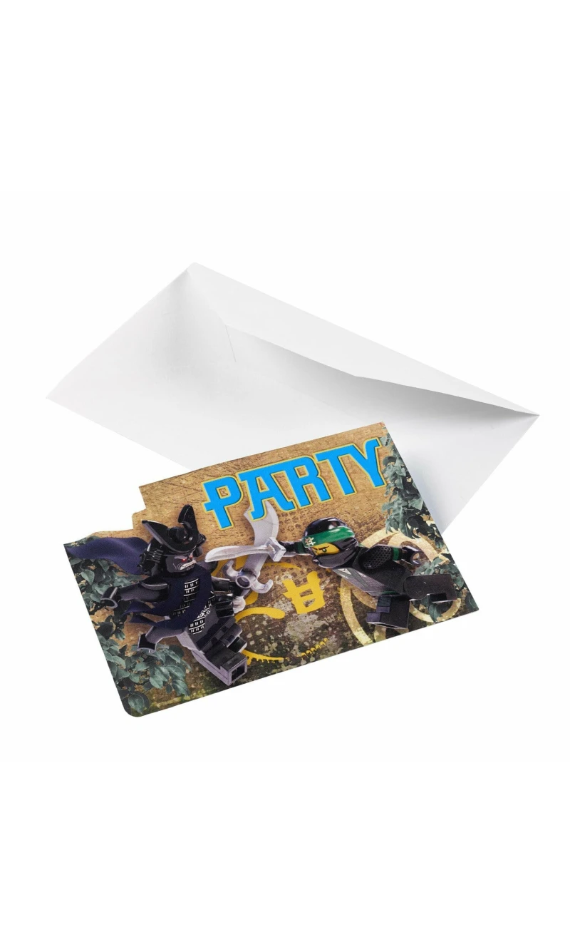Lego Ninjago Party Invitations - 8pk
