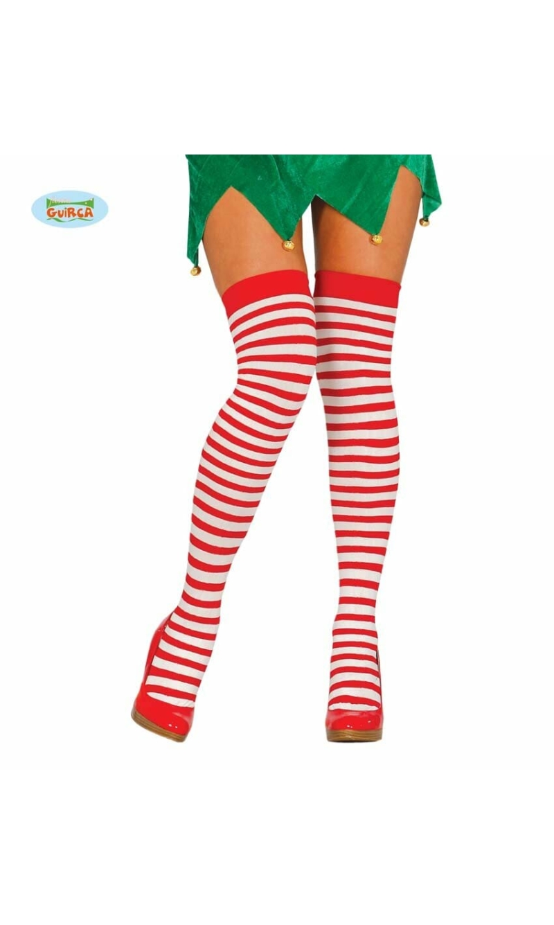 Stockings Striped Red & White