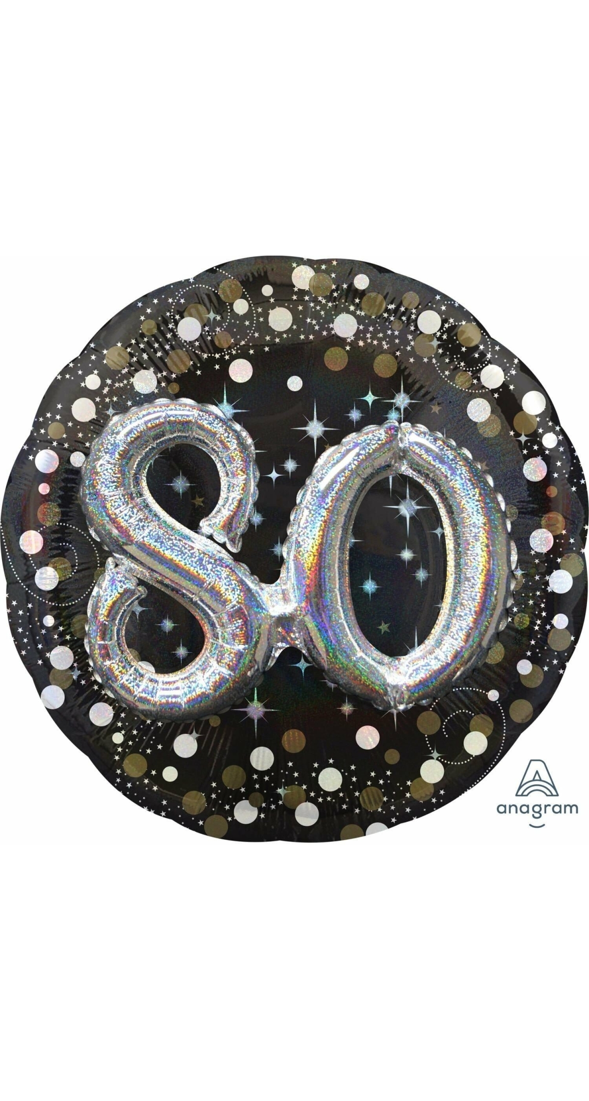Sparkling 80th Birthday 3D Multi-Balloon Foil Balloon 32" (81cm)