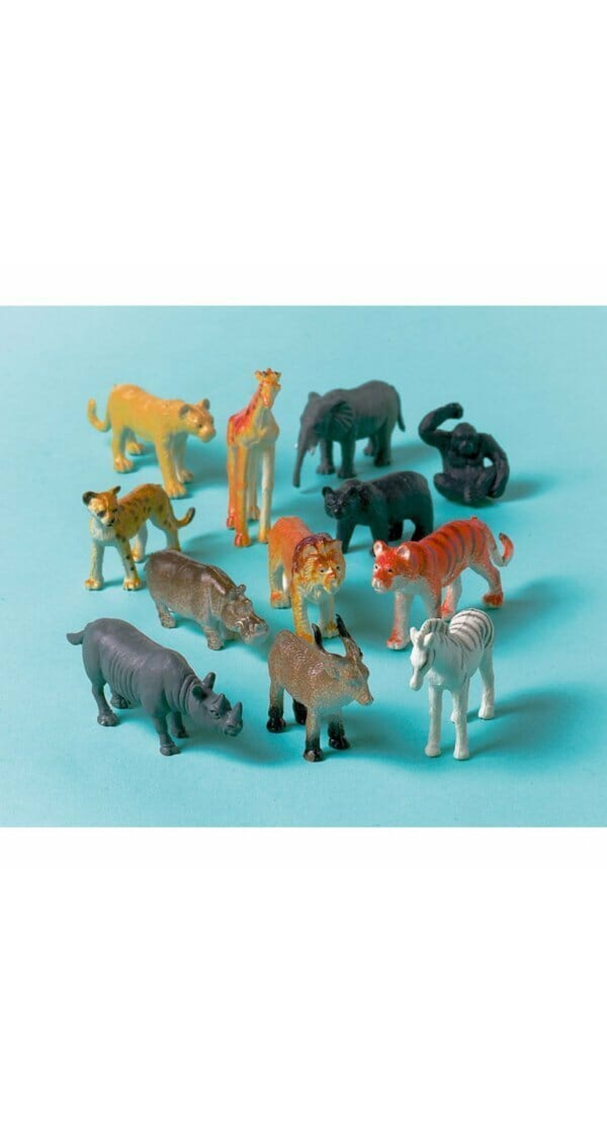Jungle Animals Cake Toppers / Party Favors - 12pk