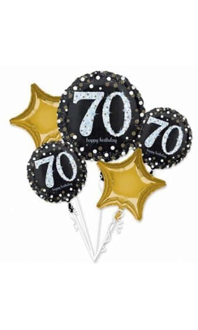 Sparkling Birthday 70 Bouquet  Foil Balloons - 5pk