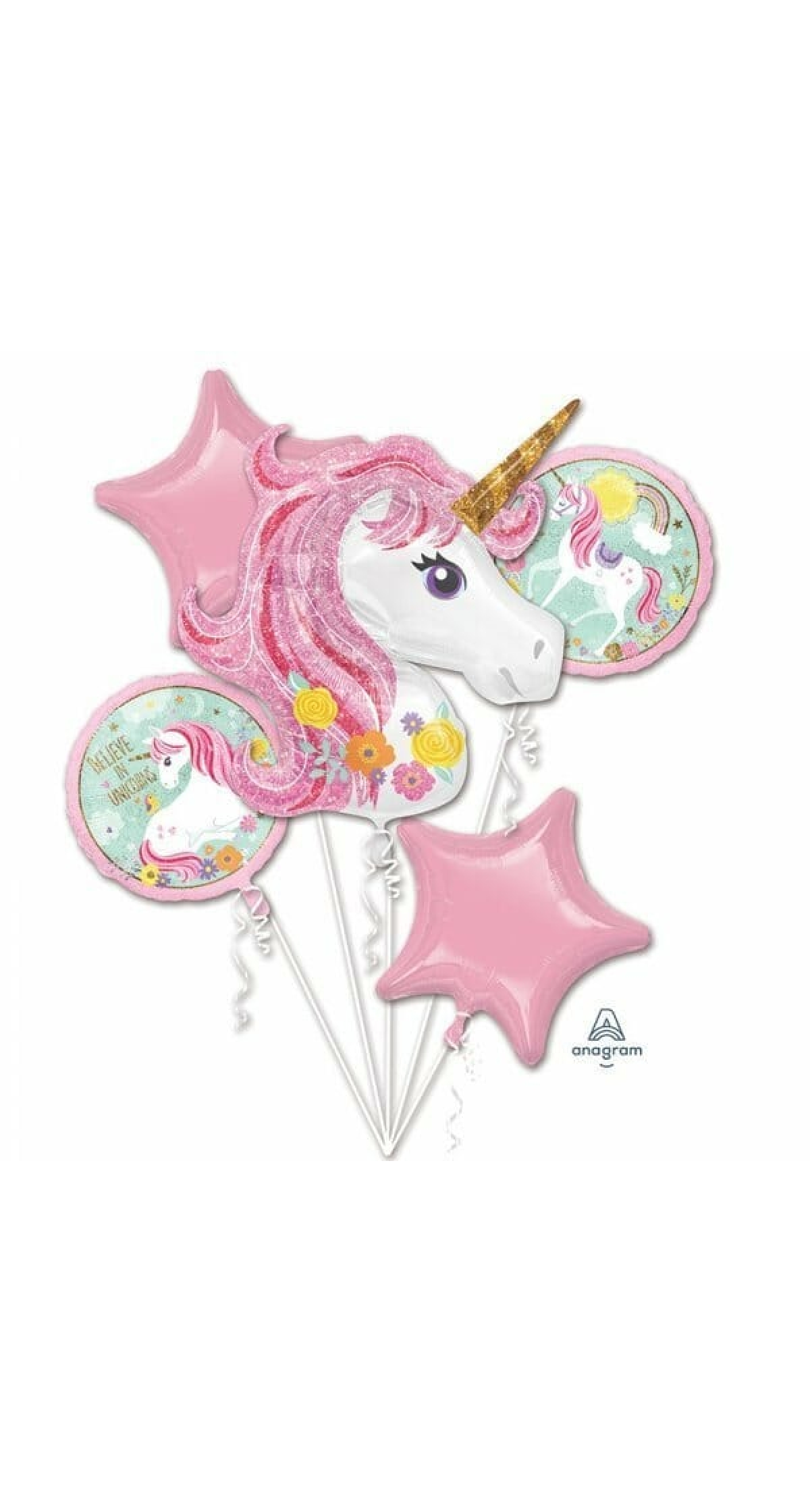 Magical Unicorn Balloon Bouquet - 5 pk