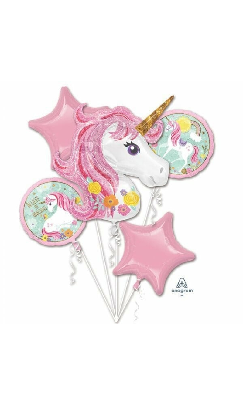 Magical Unicorn Balloon Bouquet - 5 pk